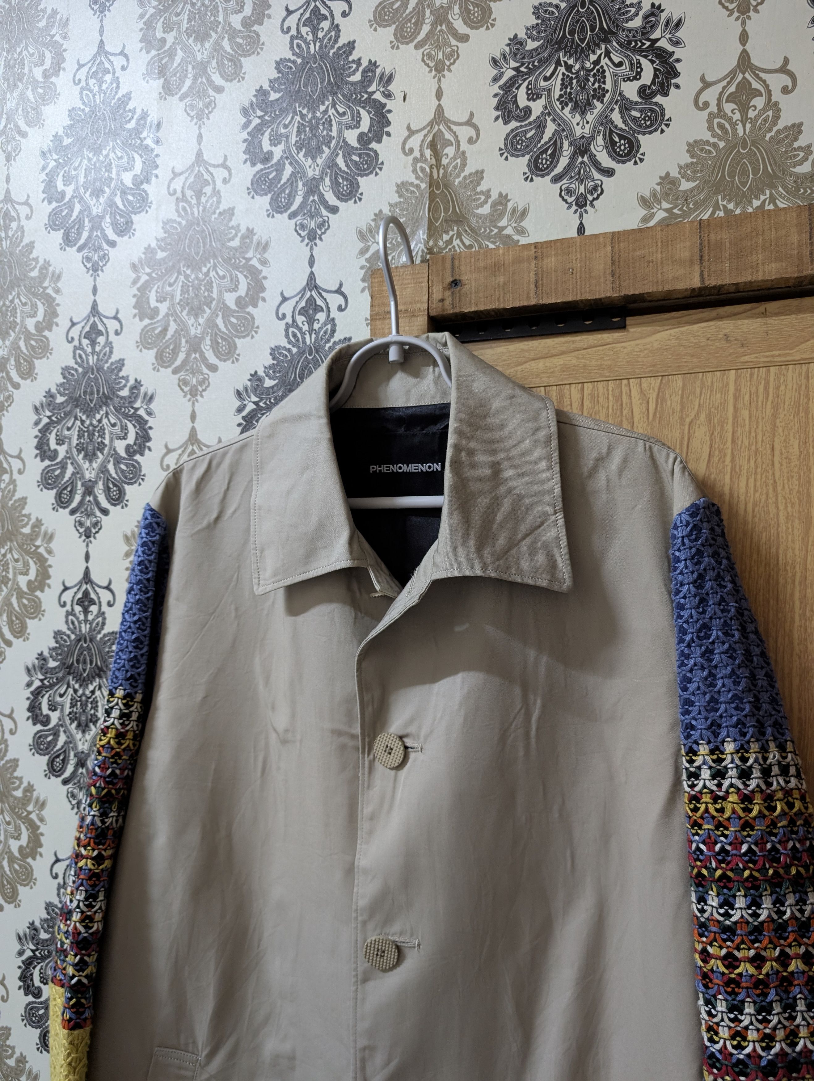 PHENOMENON S/S 2014 PHENOMENON Arm Knit Switch Cotton Long Coat Beige Size M / US 6-8 / IT 42-44 - 5 Thumbnail