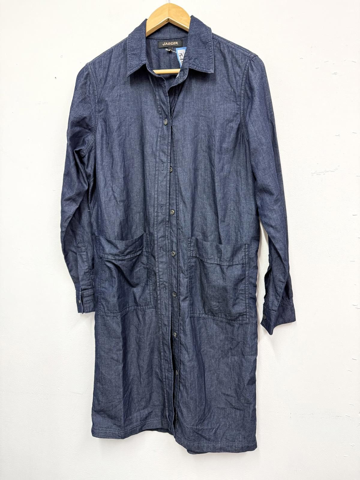 Jaeger Jaeger Navy Denim Long Shirt Dress Size 10 Size M / US 6-8 / IT 42-44 - 1 Thumbnail