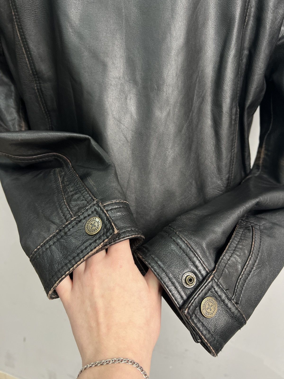 14th Addiction Black opium racing moto style leather jacket y2k rick owens Size US M / EU 48-50 / 2 - 8 Thumbnail