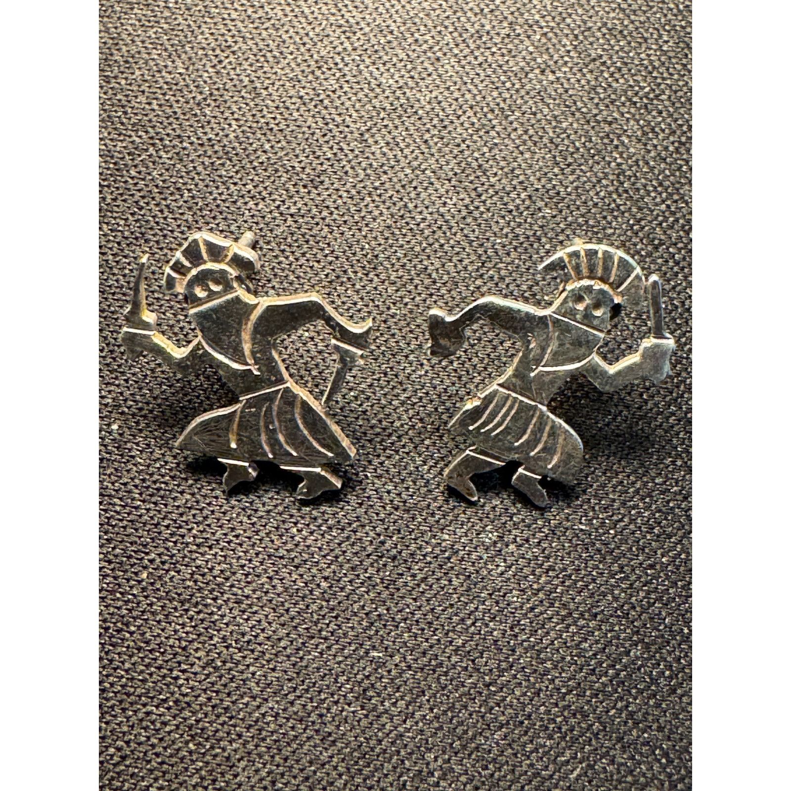 Other Vintage 925 Sterling Silver Native Dancers Post Earrings Size ONE SIZE - 2 Thumbnail