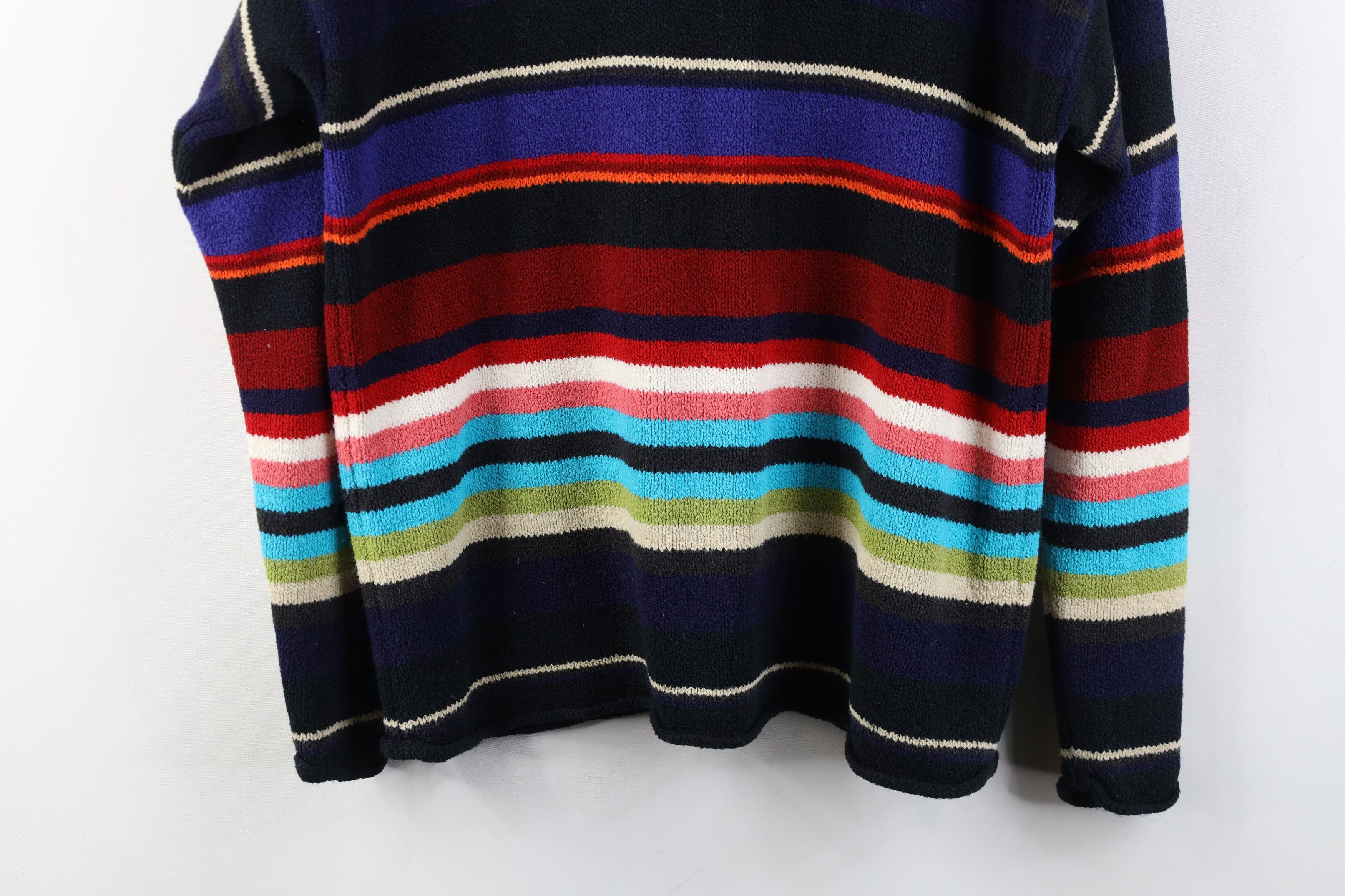 Express Vintage 90s Express Striped Marled Knit Collared Sweater Size M / US 6-8 / IT 42-44 - 11 Thumbnail