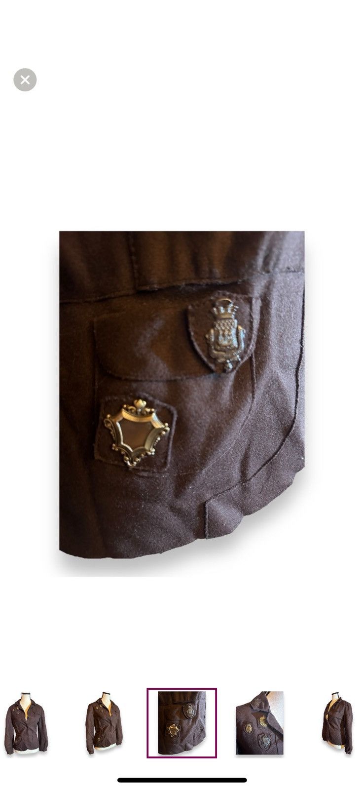 Miu Miu Vintage Women’s M Miu Miu Wool Military Metal Insignia Size M / US 6-8 / IT 42-44 - 3 Thumbnail