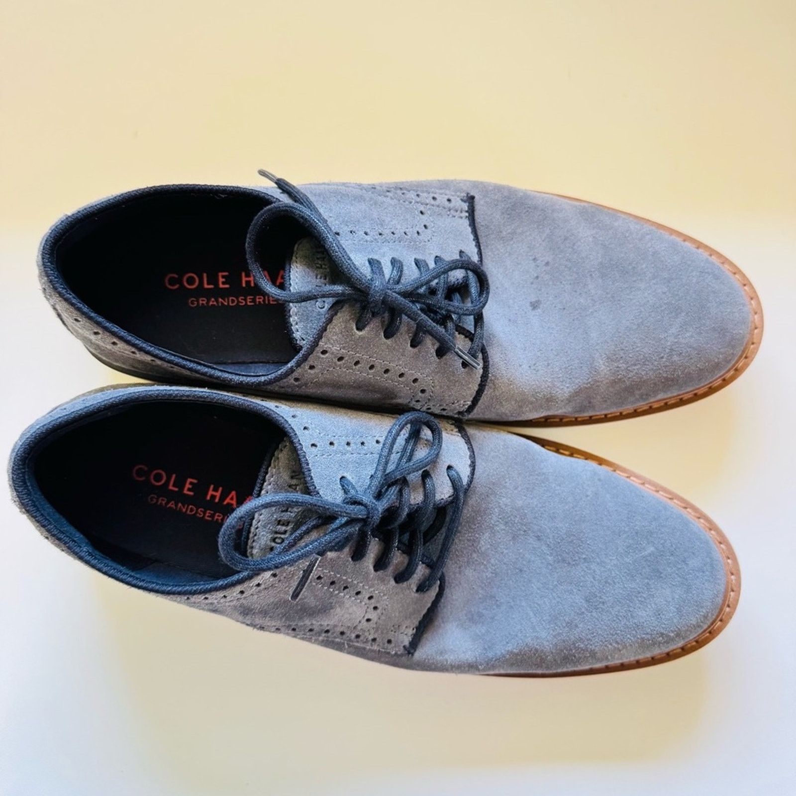 Cole Haan COLE HAAN Soft Blue Suede Leather White Black Derby Oxford Size US 8.5 / EU 41-42 - 11 Thumbnail