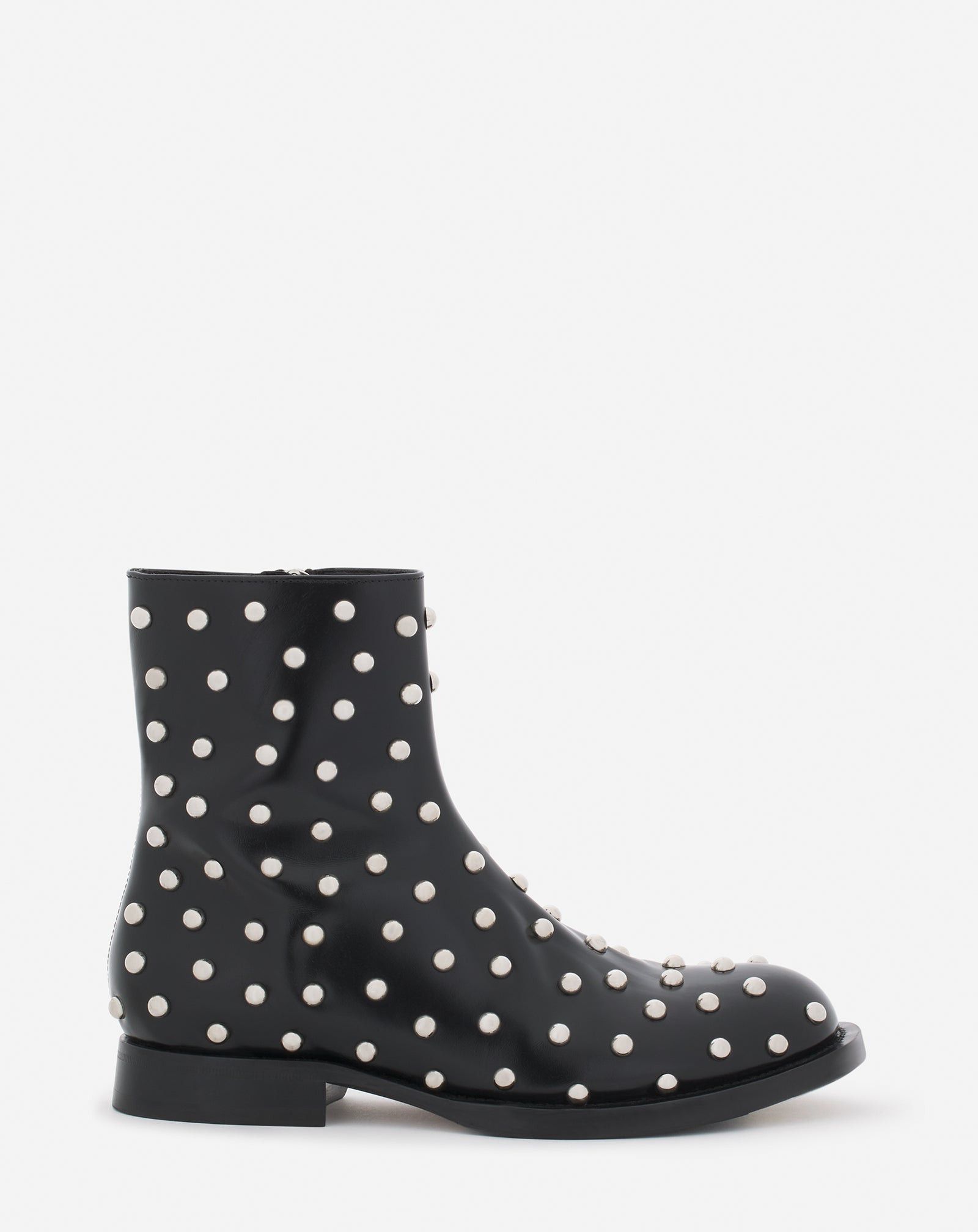Lanvin o1w1db11124 Medley Studded Leather Ankle Boots Black/Silver Size US 12 / EU 45 - 1 Thumbnail