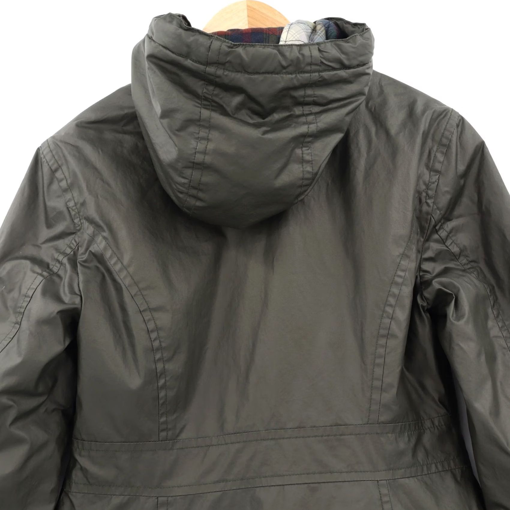 Pendleton Pendleton Women’s Waxed Cotton Hooded Jacket Dark Green XS Hooded All Seasons Rain Coat with Pockets Slim Regular Fit Long Sleeve Size XS / US 0-2 / IT 36-38 - 5 Thumbnail