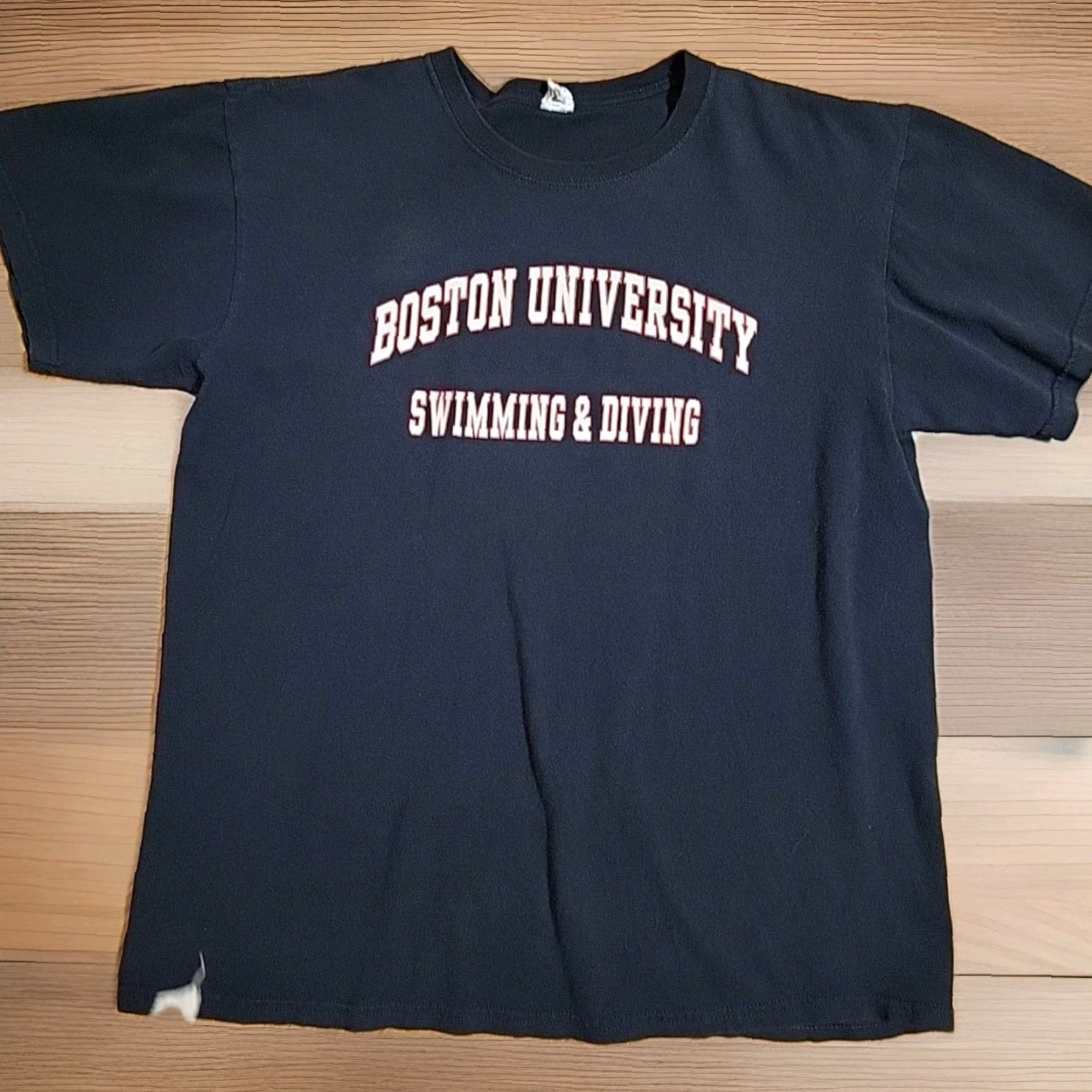 Anvil VINTAGE Anvil Shirt Unisex L Black 1990s Boston University Swimming & Diving Go Terriers Graphic Tee Mens Womens Size US L / EU 52-54 / 3 - 2 Thumbnail