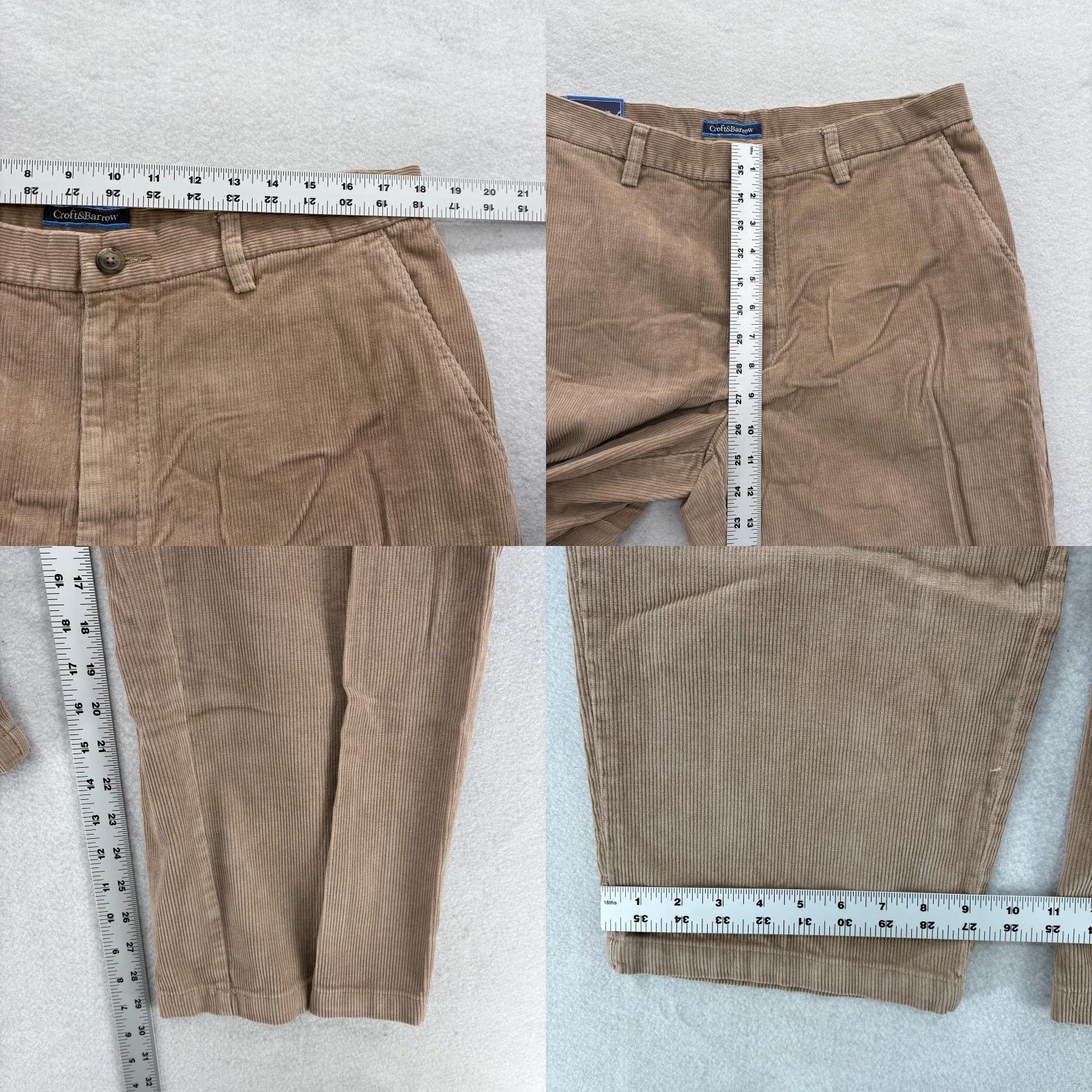 Croft & Barrow Croft & Barrow Corduroy Pants Mens 36x30 Brown Flat Front Classic Fit Casual NWT Size US 36 / EU 52 - 8 Thumbnail