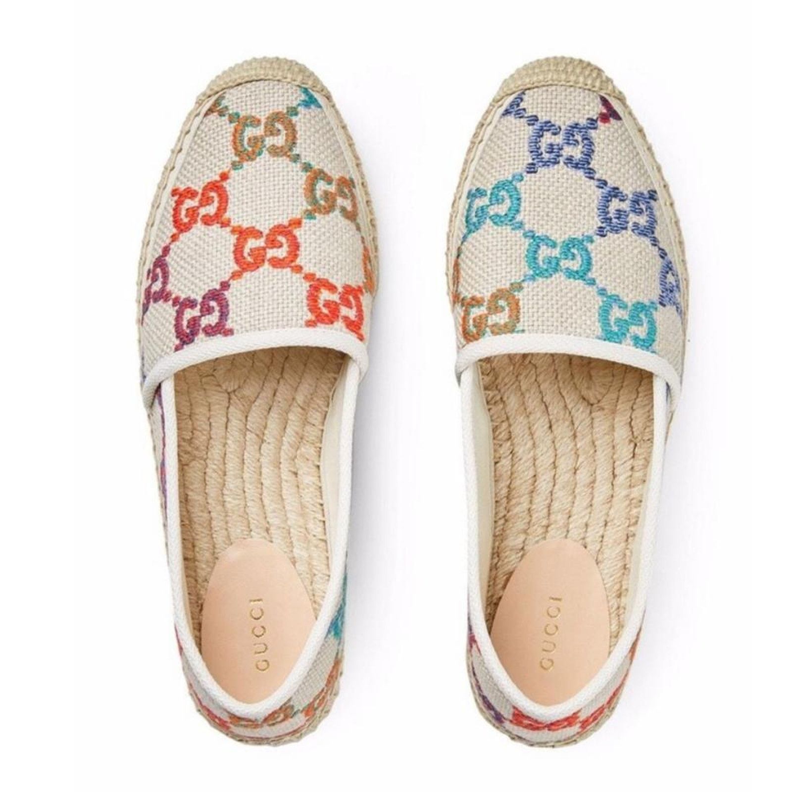 Gucci Pilar multicolor GG logo embroidered espadrilles Size US 7 / IT 37 - 4 Thumbnail