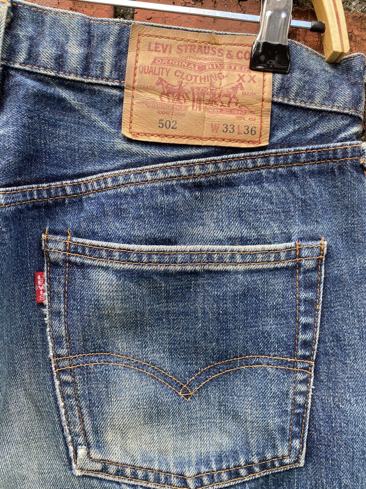 Levi's Vintage Clothing W33x31 Vintage levi's 502 Big E redline made in JAPAN Size US 33 - 3 Thumbnail