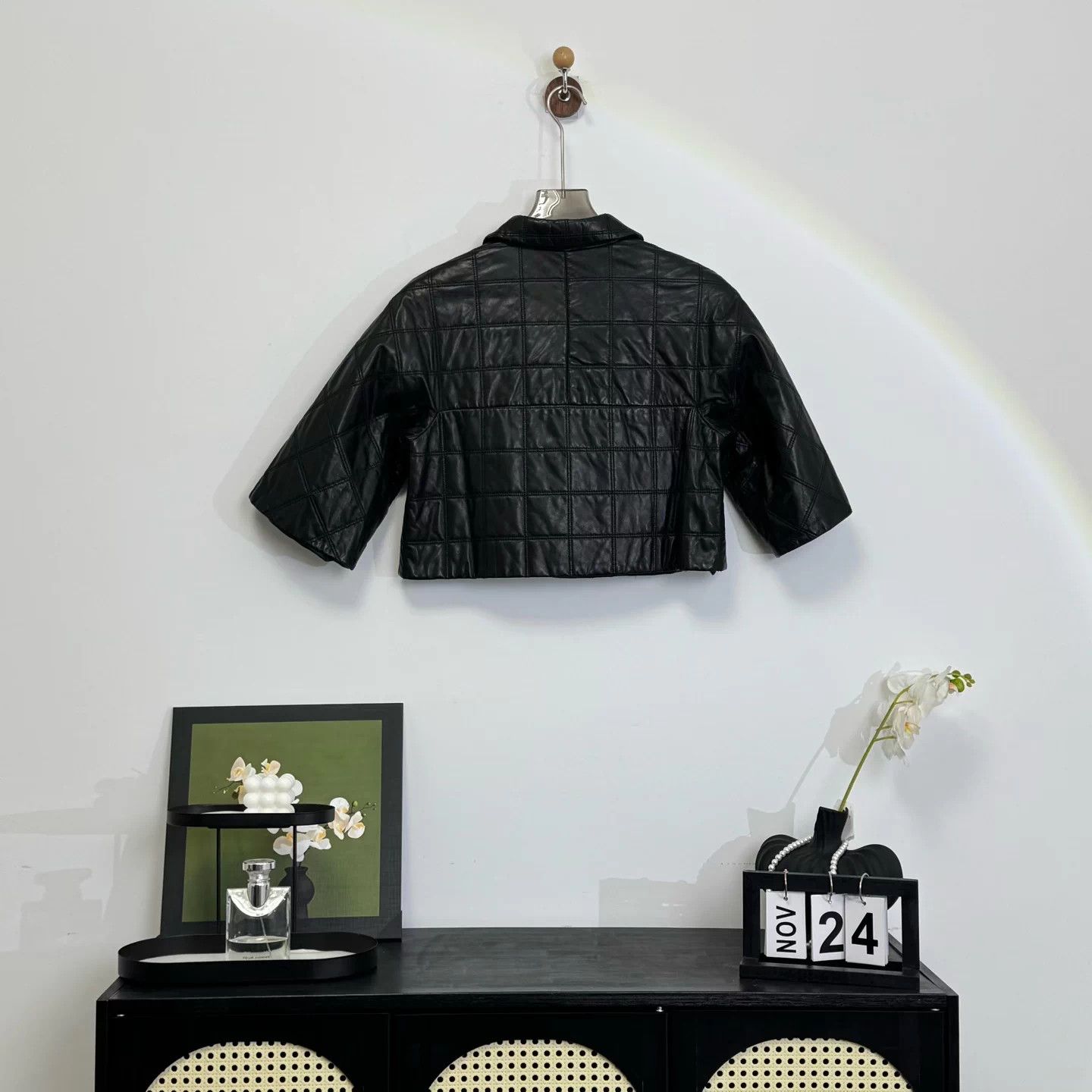 Prada Prada checkered lambskin cotton coat with triangular logo Size S / US 4 / IT 40 - 2 Thumbnail
