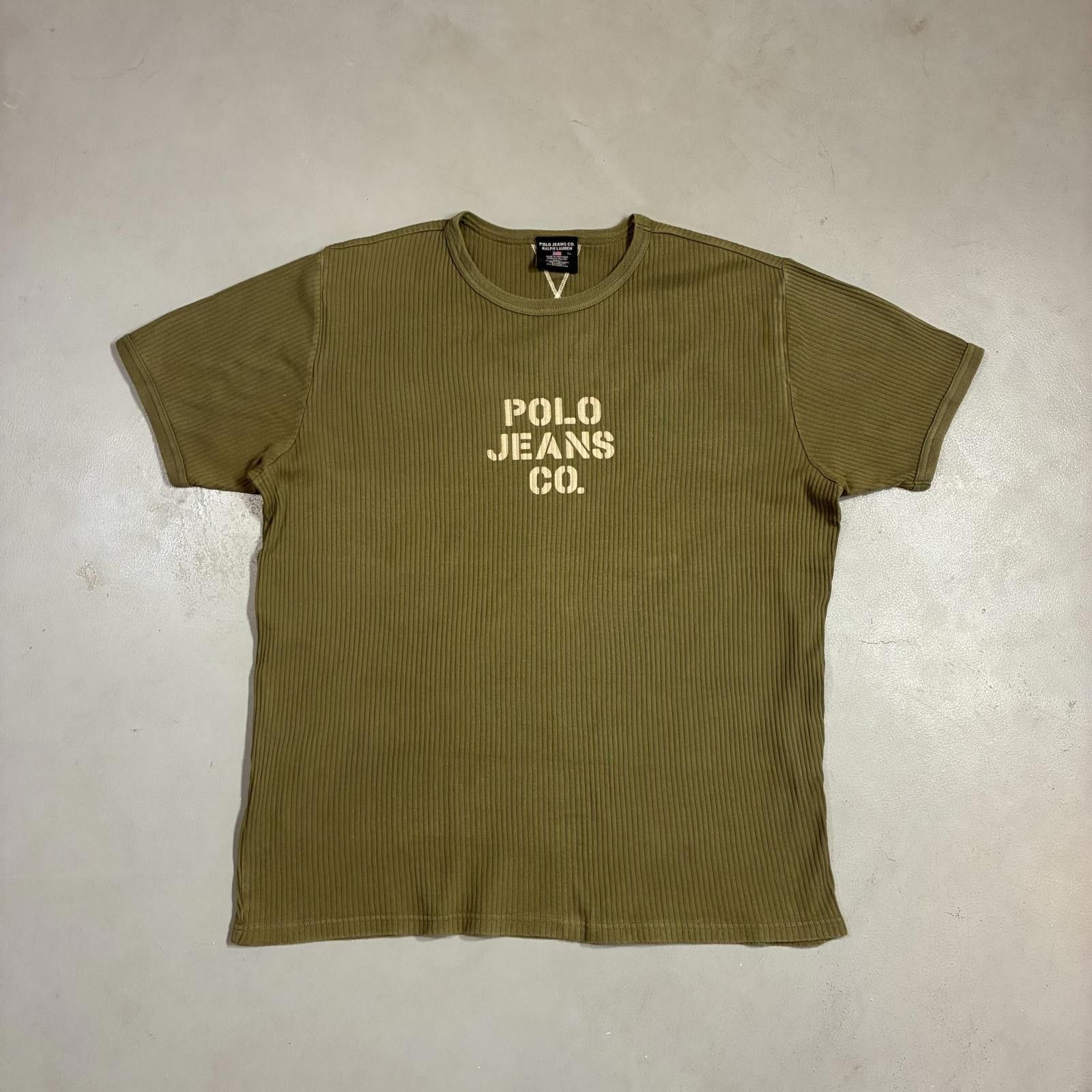 Polo Ralph Lauren Y2K PRL Ribbed Military Tee XL Size US XL / EU 56 / 4 - 1 Thumbnail