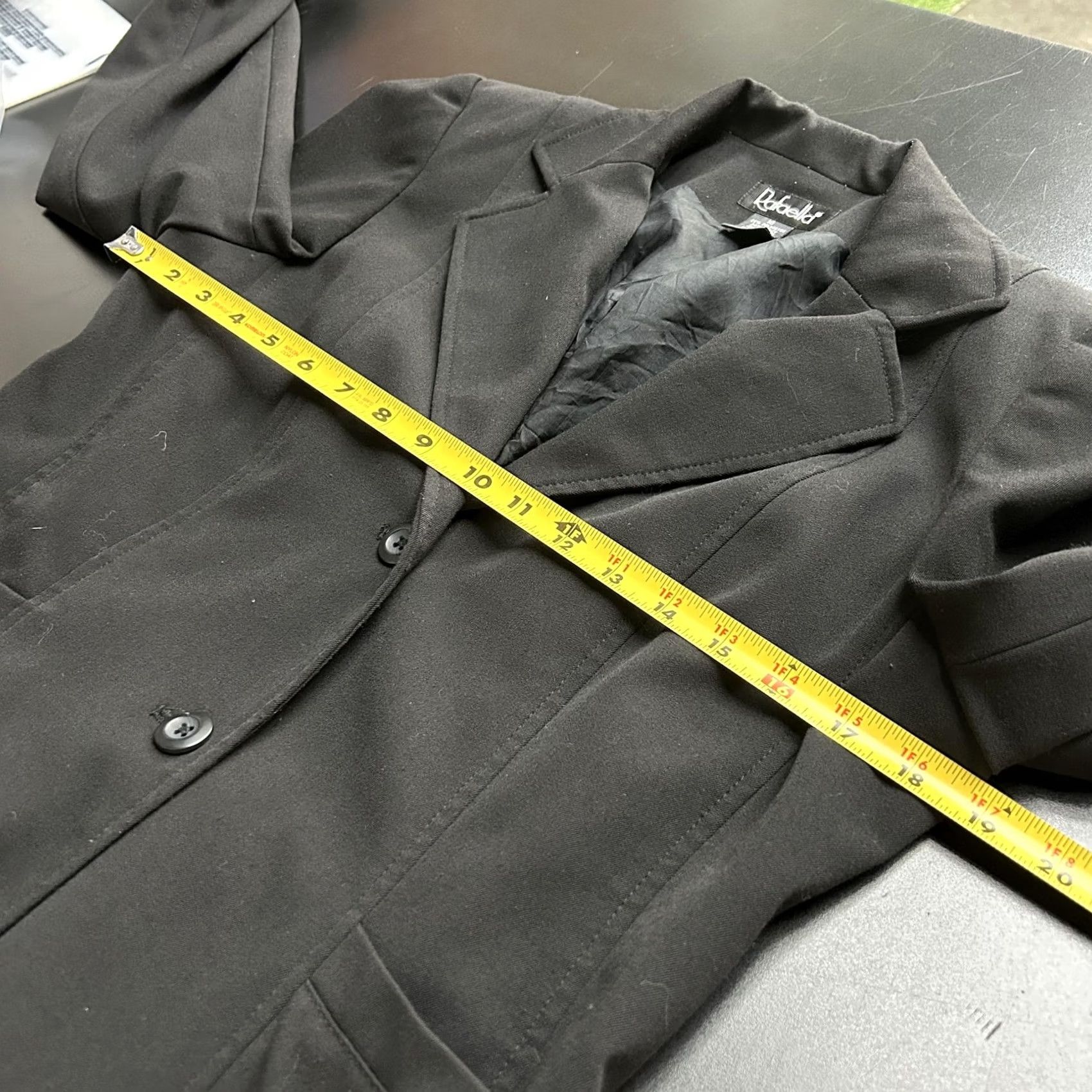 Vintage Rafaella Blazer Jacket Women 10 Black 2 Button Lined Stretch Career Work Office Blazer Size L / US 10 / IT 46 - 3 Thumbnail