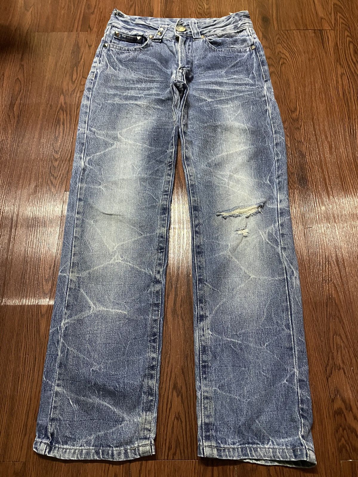 Japanese Brand Vintage Japanese Brands Thunder Distressed Denim Jeans Size US 27 - 2 Thumbnail