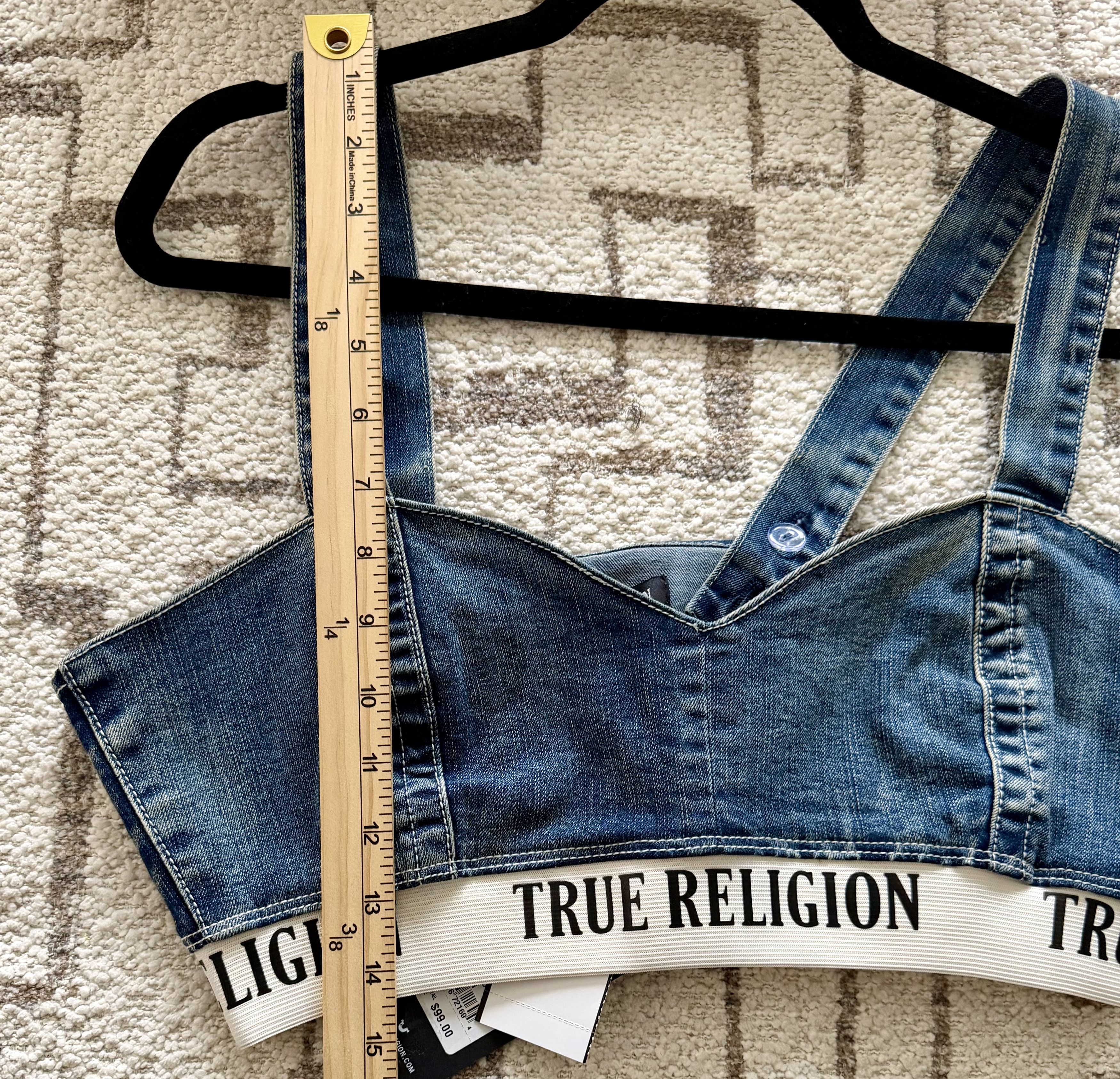 True Religion True Religion Blue Elastic Band Denim Bra Top Size M Size M / US 6-8 / IT 42-44 - 7 Thumbnail