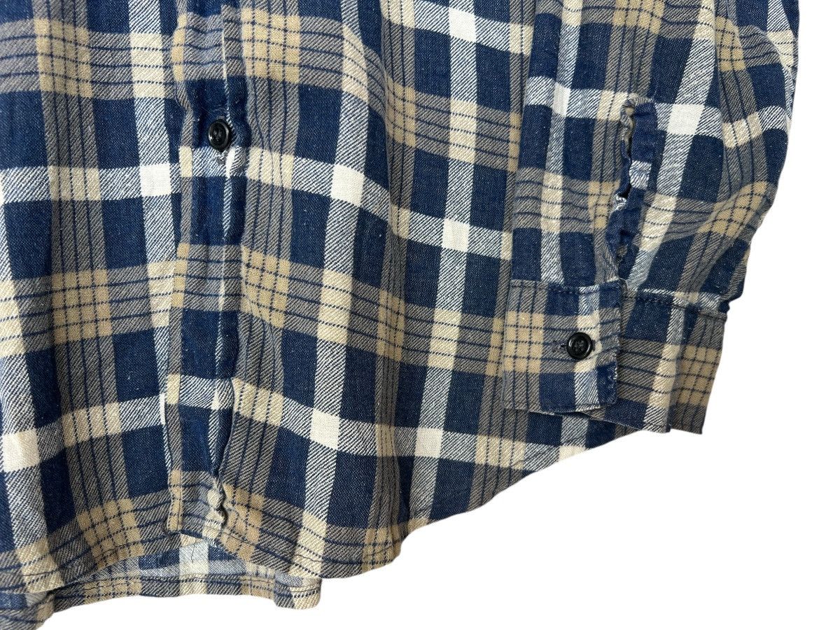 FiveBrother Vintage 50s Five Brother Blue Checkered Flanner Shirt Size US L / EU 52-54 / 3 - 4 Thumbnail