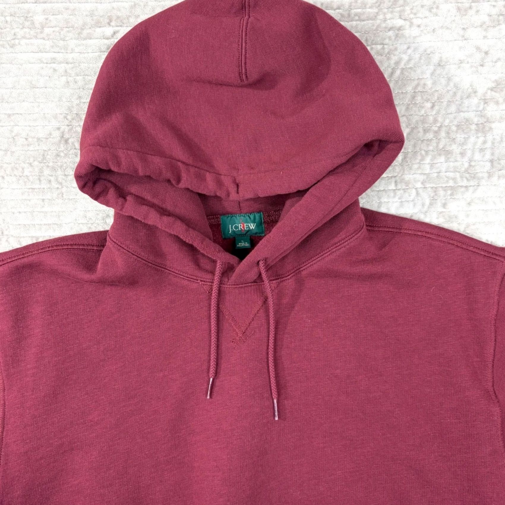 J.Crew J.CREW Mens Hoodie Maroon Burgundy Fleece Pullover Large Size US L / EU 52-54 / 3 - 2 Thumbnail