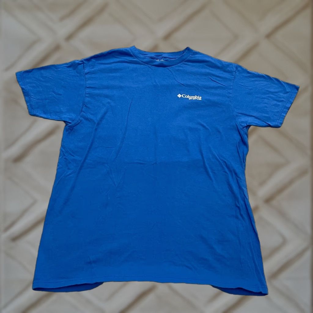 Vintage Columbia PFG Shirt Mens Large Blue Crew Neck Short Sleeve Casual Tee Outdoor Mens Size US L / EU 52-54 / 3 - 1 Thumbnail