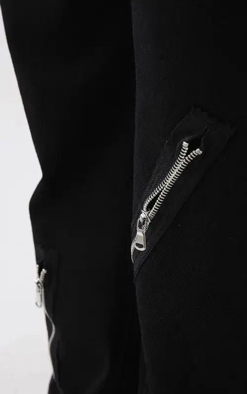 Designer × Vintage Black Zip Punk Pants Size US 32 / EU 48 - 3 Thumbnail