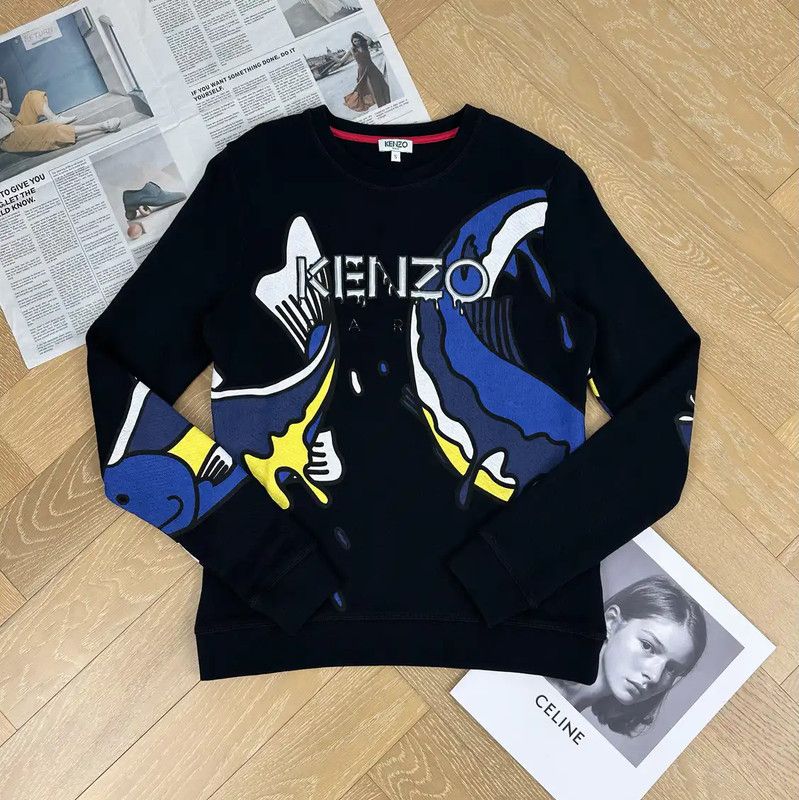 Kenzo Kenzo Black Cotton Sweatshirt for Men 0089 Size US S / EU 44-46 / 1 - 1 Thumbnail