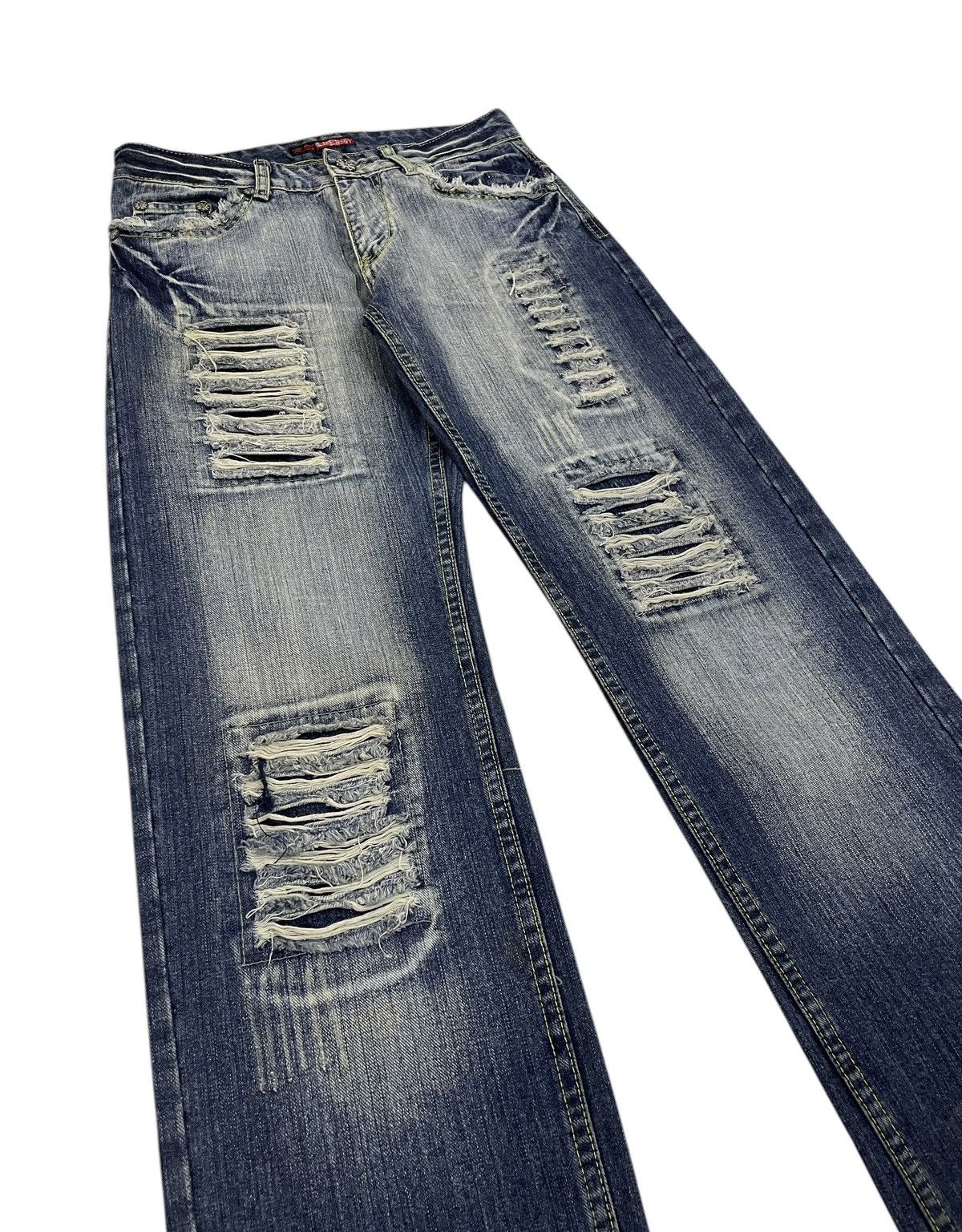 Hysteric Glamour × Japanese Brand × PPFM 25Energy Japan Skull Distressed Jeans Size US 29 - 6 Thumbnail