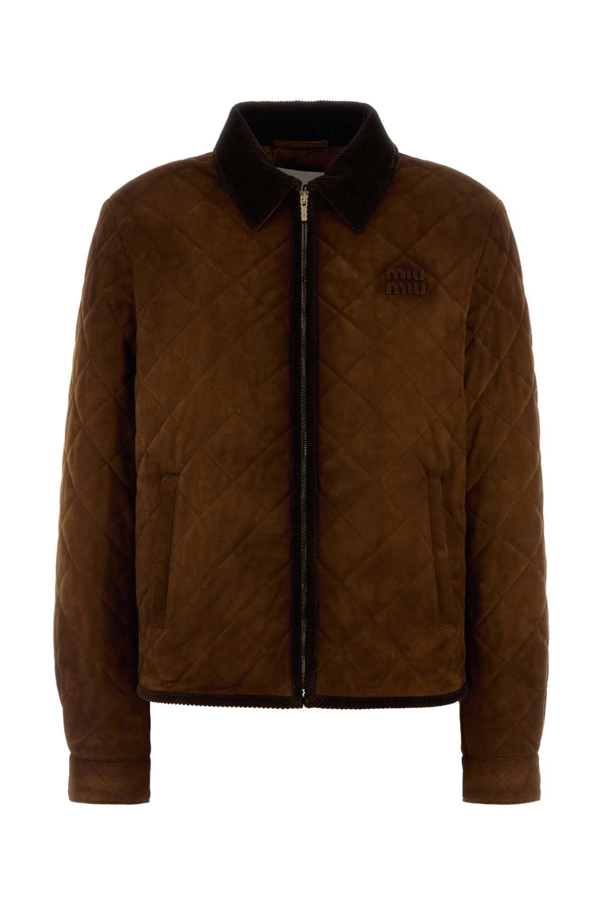 Miu Miu Brown Suede Jacket Size S / US 4 / IT 40 - 1 Thumbnail