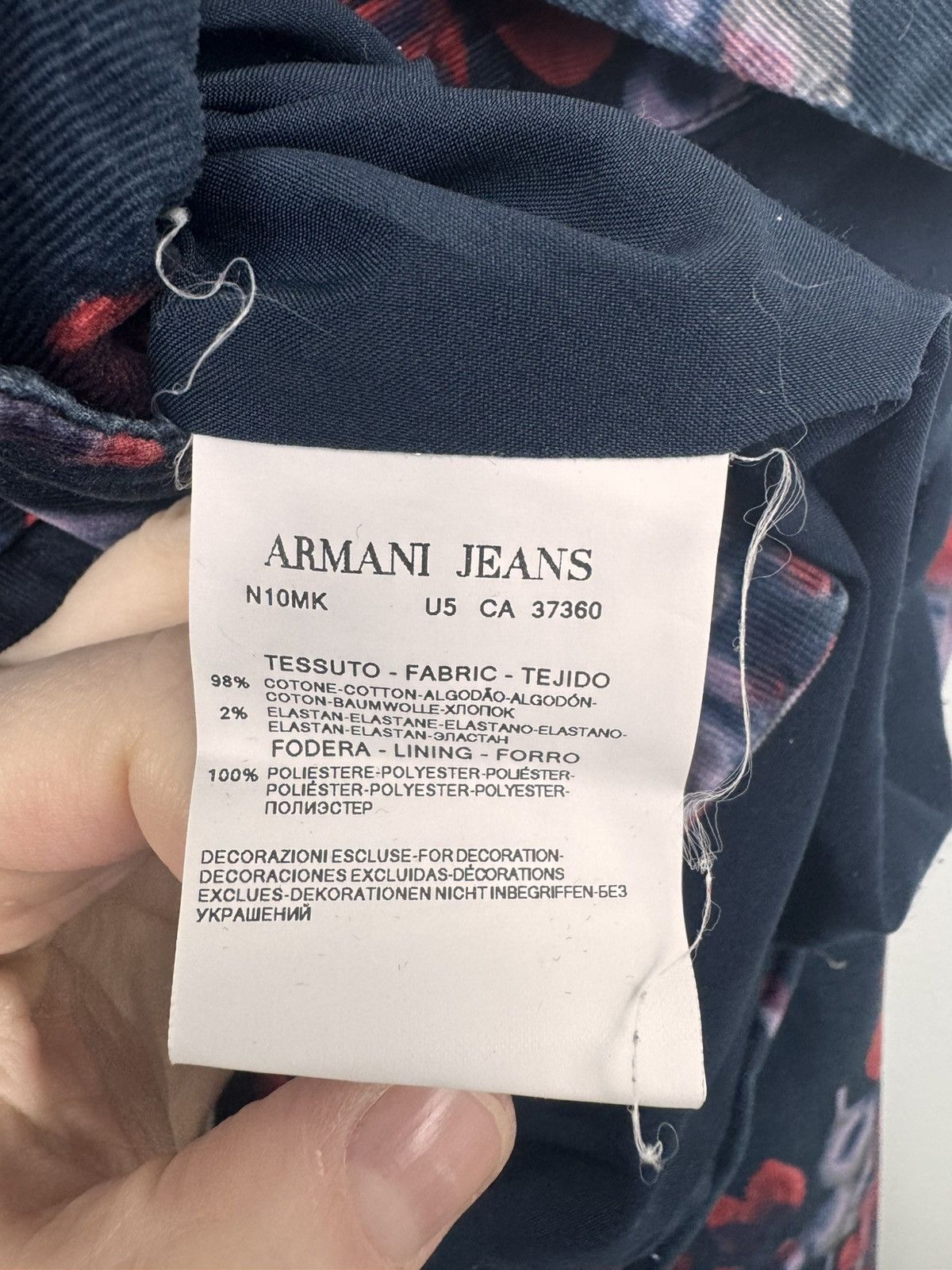 Armani Armani Jeans Women Velvet Floral Blazer Navy Red Size L Size L / US 10 / IT 46 - 7 Thumbnail