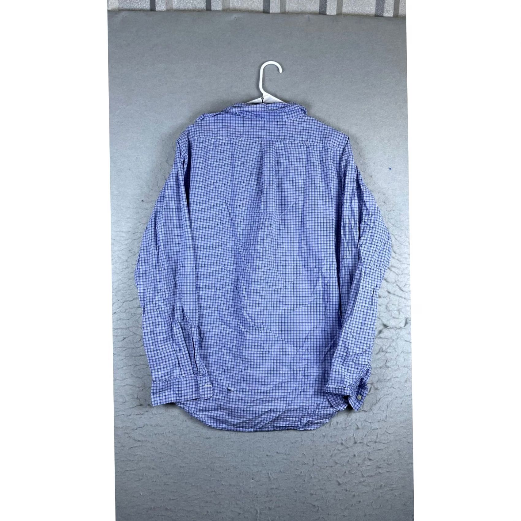 Ralph Lauren Ralph Lauren Yarmouth Mens 16 36/37 Blue Plaid Cotton Button Down Shirt Size 42R - 3 Thumbnail