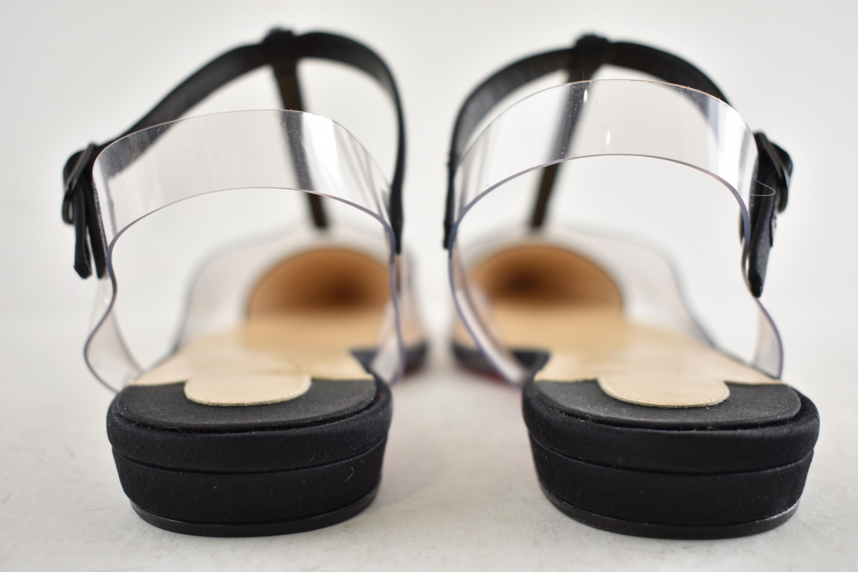 Christian Louboutin Nosy Strass PVC T Strap Pointed Ballerina Ballet Flat 37.5 Size US 7.5 / IT 37.5 - 16 Thumbnail