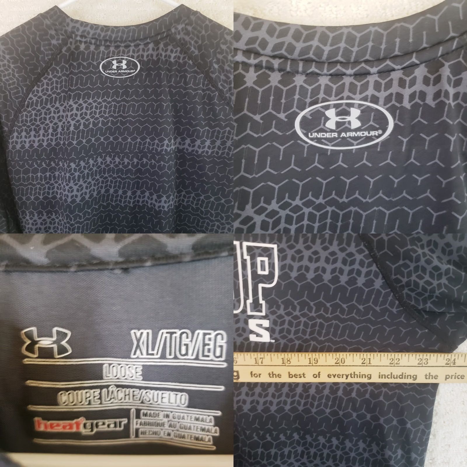Under Armour Under Armour Men's XL Black Geometric Winthrop Eagles Tee T-Shirt HeatGear USA Mens Size US XL / EU 56 / 4 - 8 Thumbnail