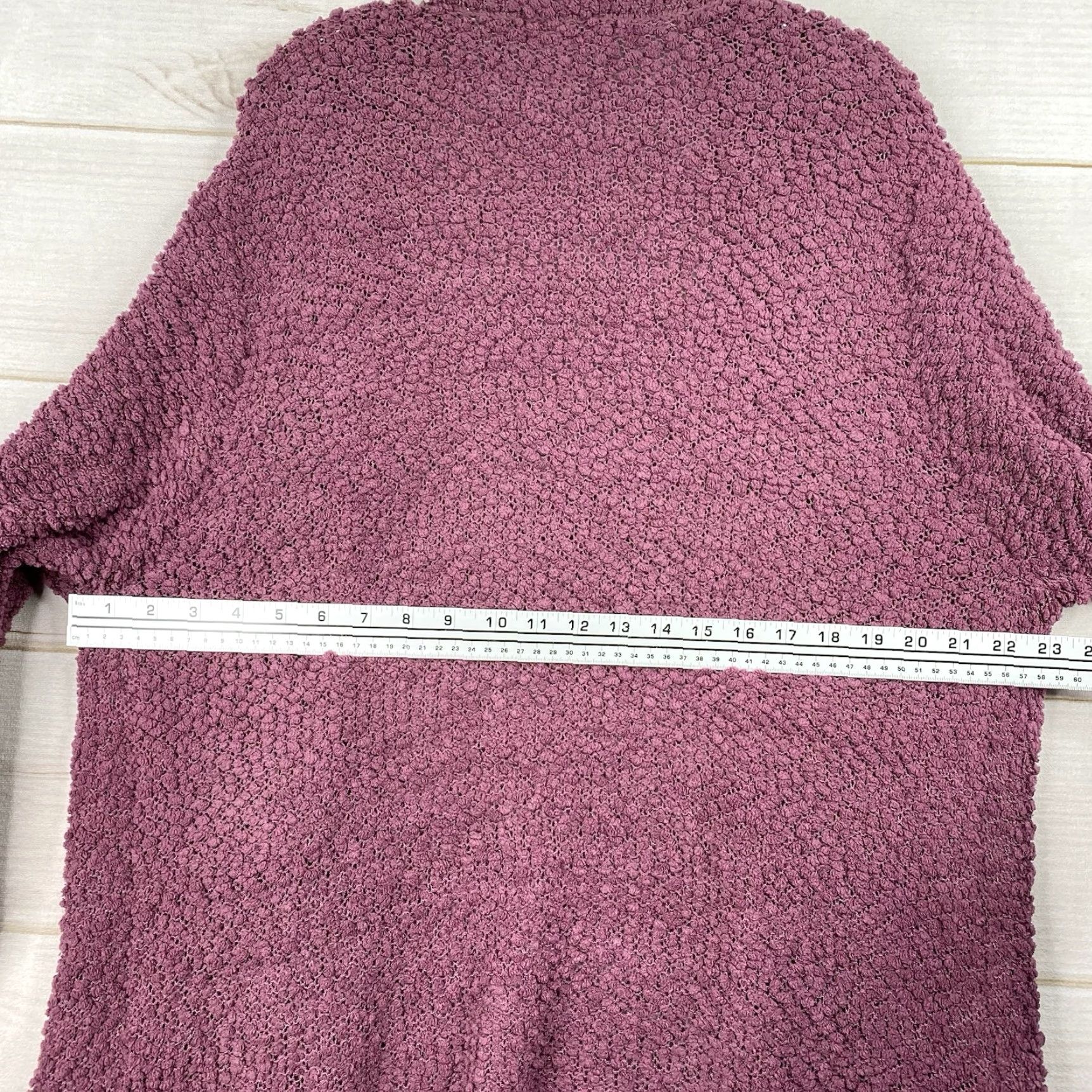 Vintage Zenana Outfitters Cardigan Sweater Womens 1X Teal Popcorn Knit Open Front Pockets Ribbed Thigh-Length Casual 80s Classic Outdoor Balloon Sleeve Size XL / US 12-14 / IT 48-50 - 7 Thumbnail