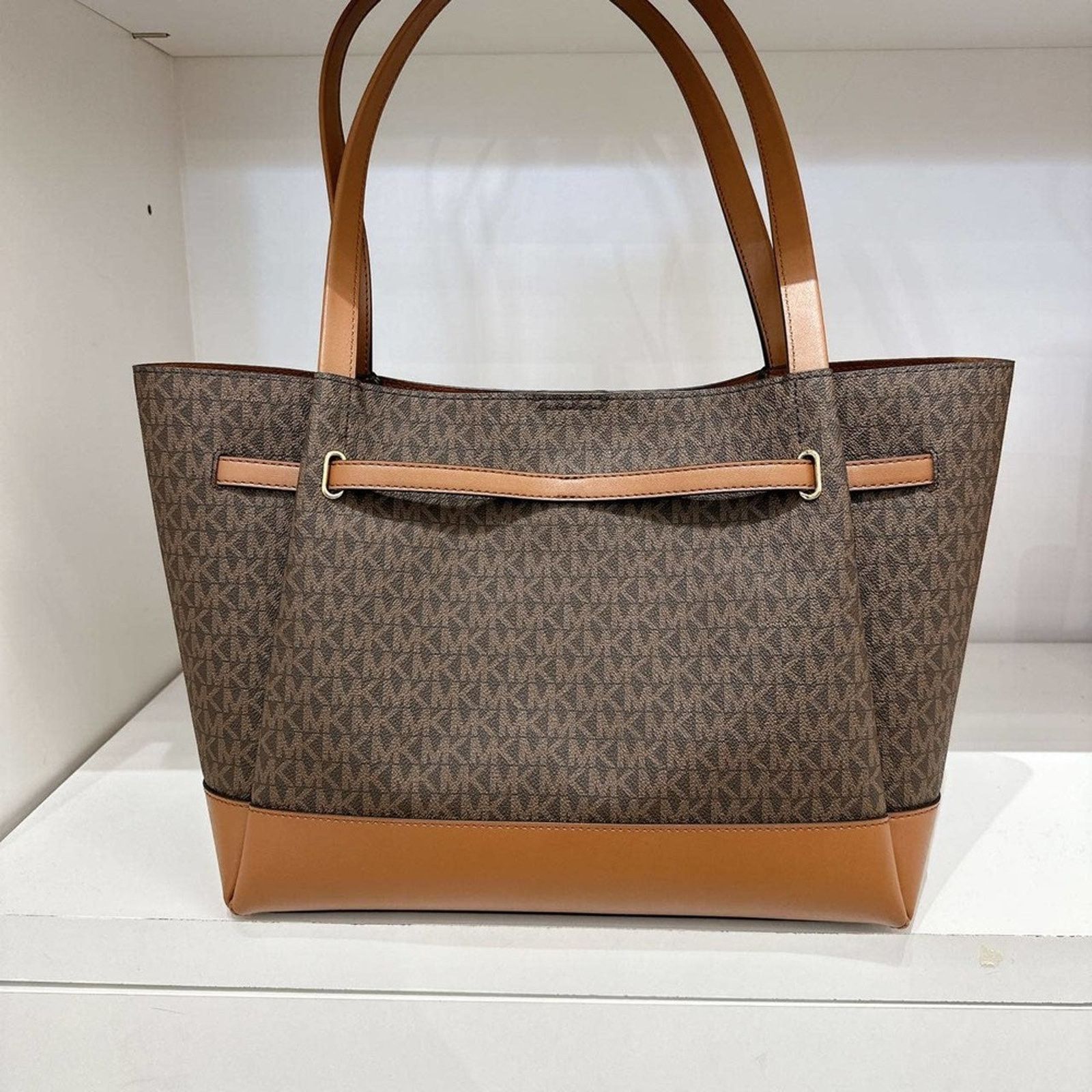 Michael Kors Michael Kors 35S3G6RT3B Reed Large Logo Tote Bag IN BROWN Size ONE SIZE - 3 Thumbnail
