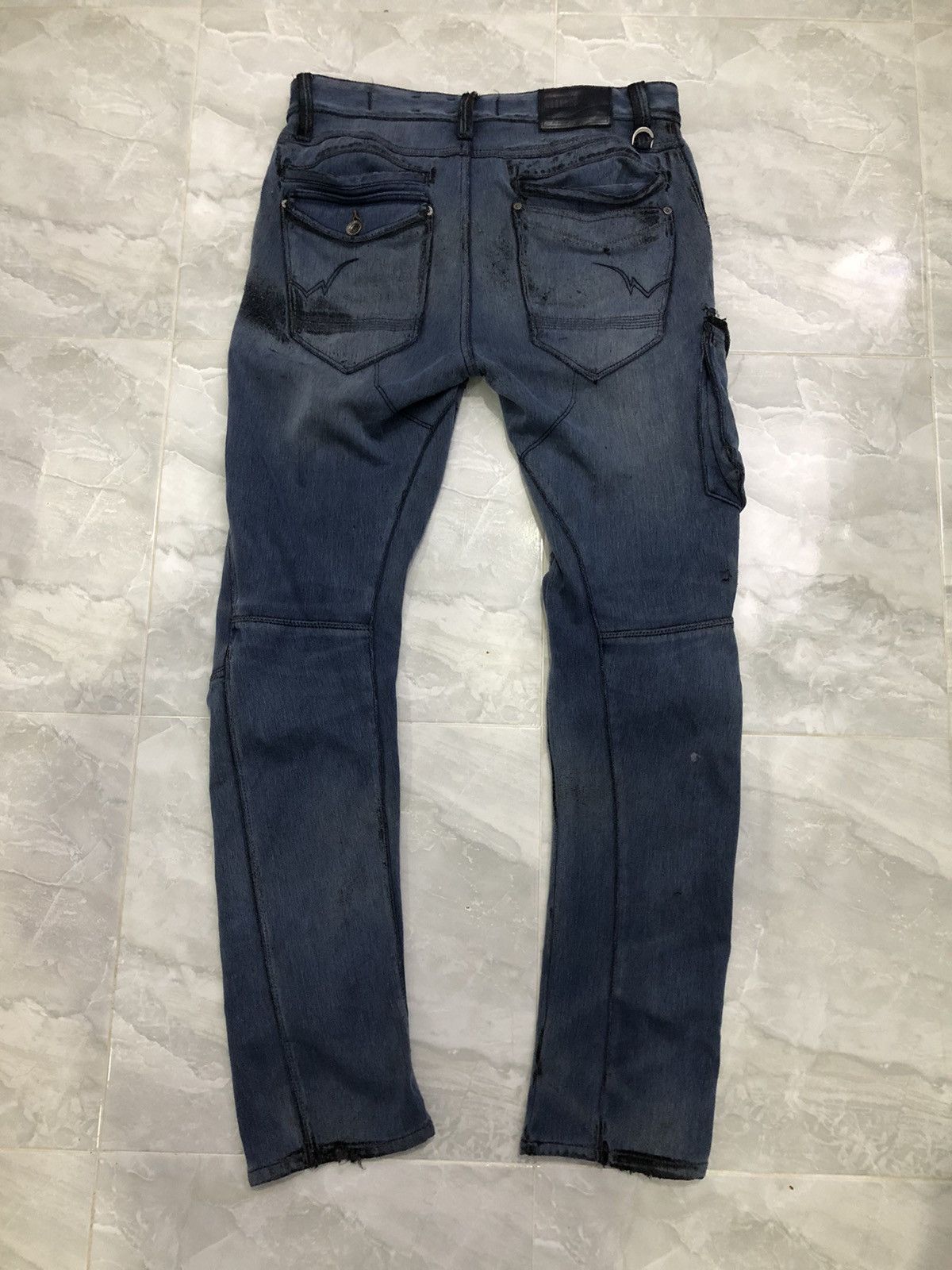 Japanese Brand Fieldcore Japan Work Denim Distressed Art Pants Size US 33 - 8 Thumbnail