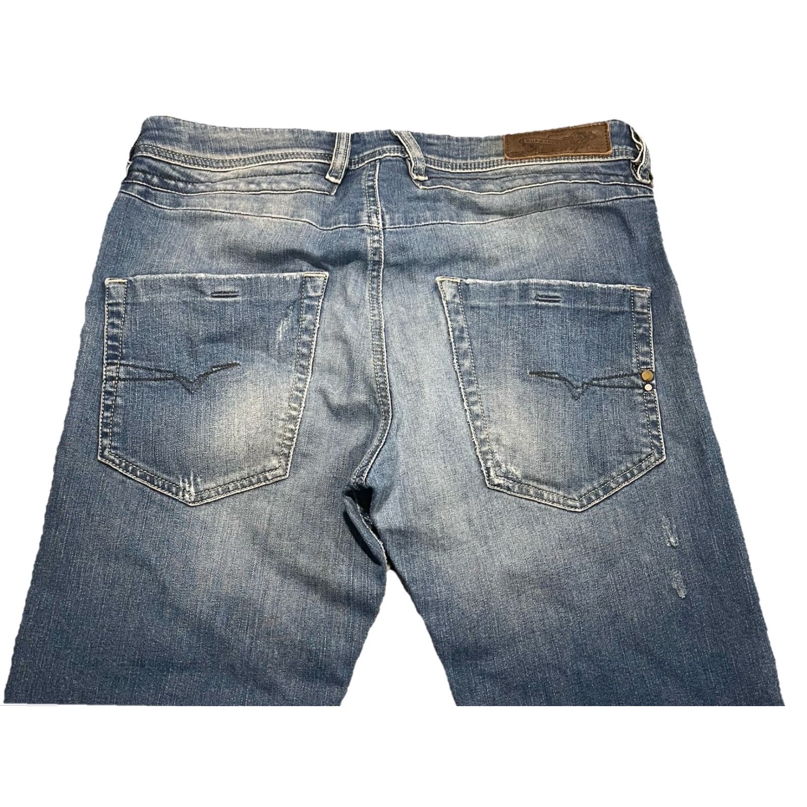 Diesel Diesel BELTHER Jeans Mens Slim Straight Blue 31x32 Denim 100% Cotton Distressed Casual Size US 31 - 4 Thumbnail
