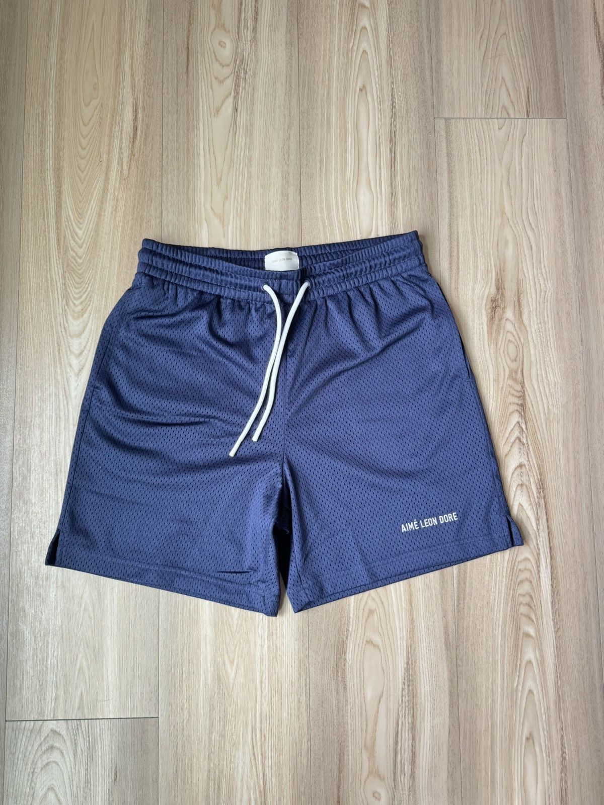 image of Aime Leon Dore Mesh Embroidered Shorts in Blue, Men's (Size 28)