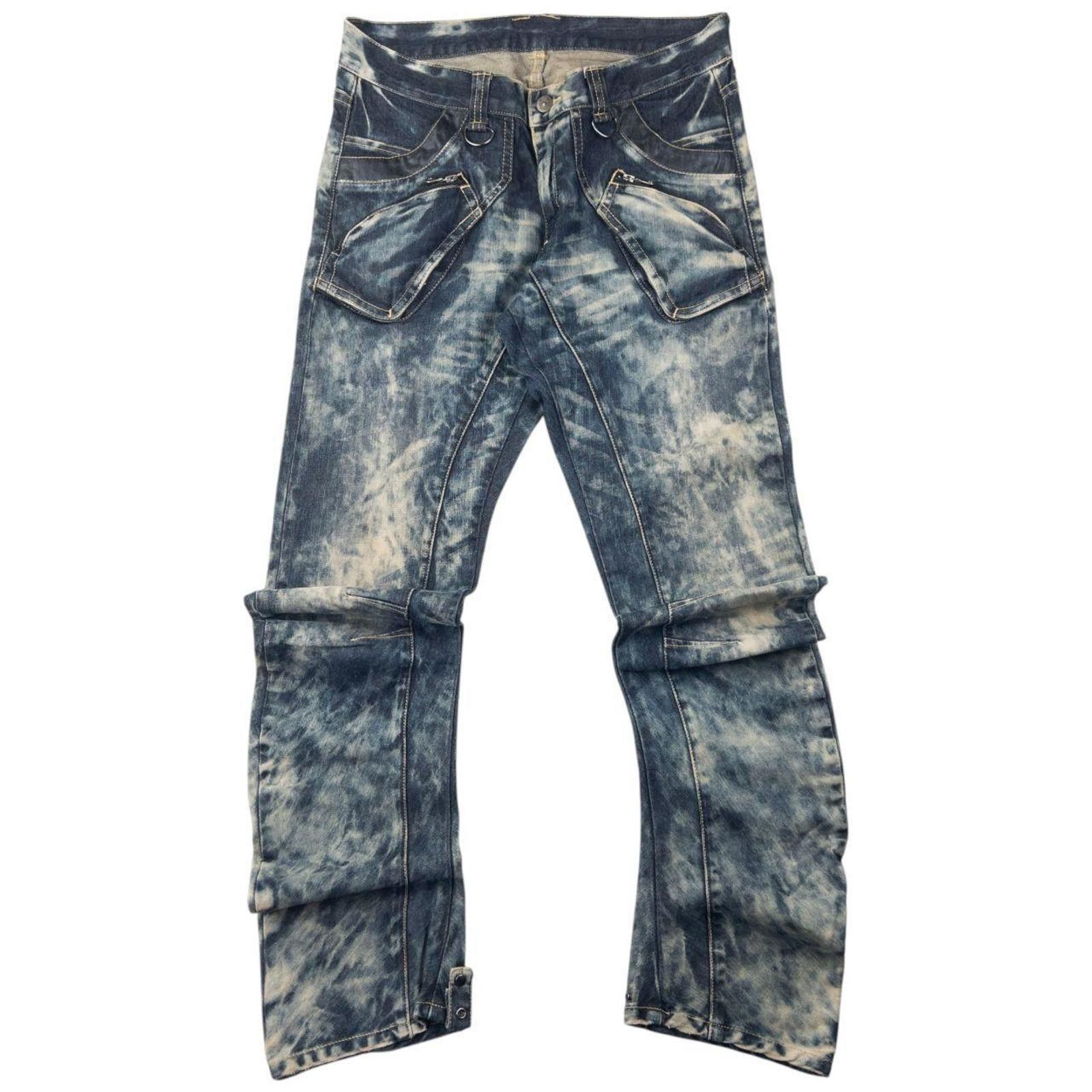Other Vintage PPFM Curved Stacked Leg Denim Jeans Size W33 Size US 33 - 2 Thumbnail