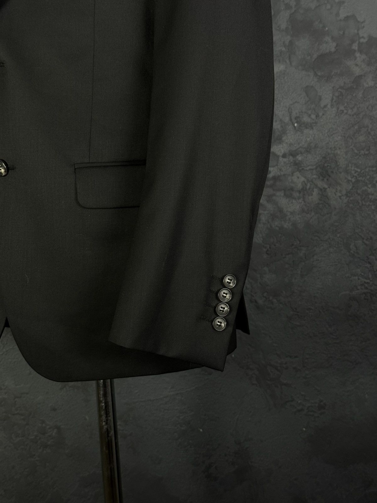 Balmain BALMAIN Paris Navy Wool Blend Slim Fit Black Men’s Suit 46R Size 46R - 11 Thumbnail