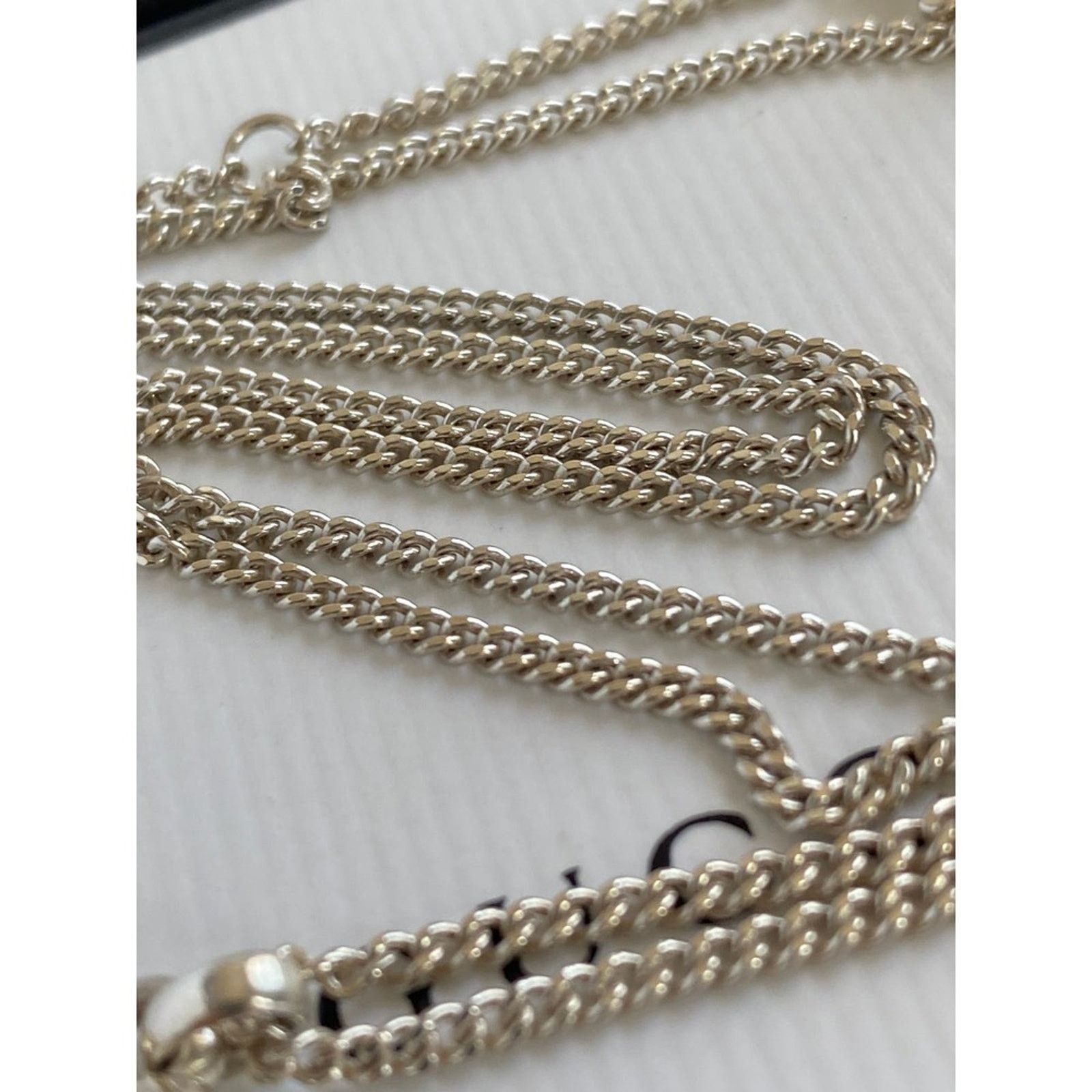 Gucci GUCCI Sterling Silver Pendant Necklace 18" Size ONE SIZE - 5 Thumbnail