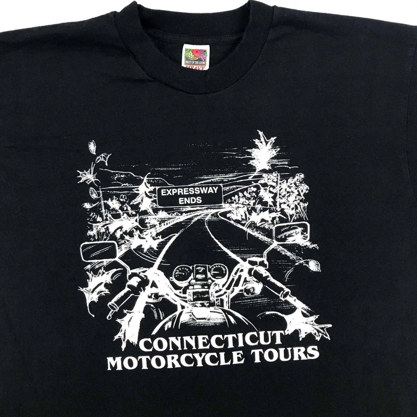 Fruit Of The Loom VINTAGE CONNNECTICUT MOTORCYCLE TOURS T-Shirt XL winsted fall rally biker 90s Men Size US XL / EU 56 / 4 - 4 Thumbnail