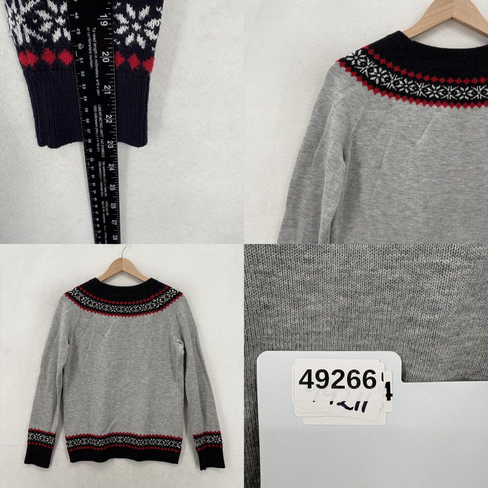 Talbots Talbots Sweater Womens Small Gray Fair Isle Robin Bird Christmas Knit Lambswool Size S / US 4 / IT 40 - 8 Thumbnail