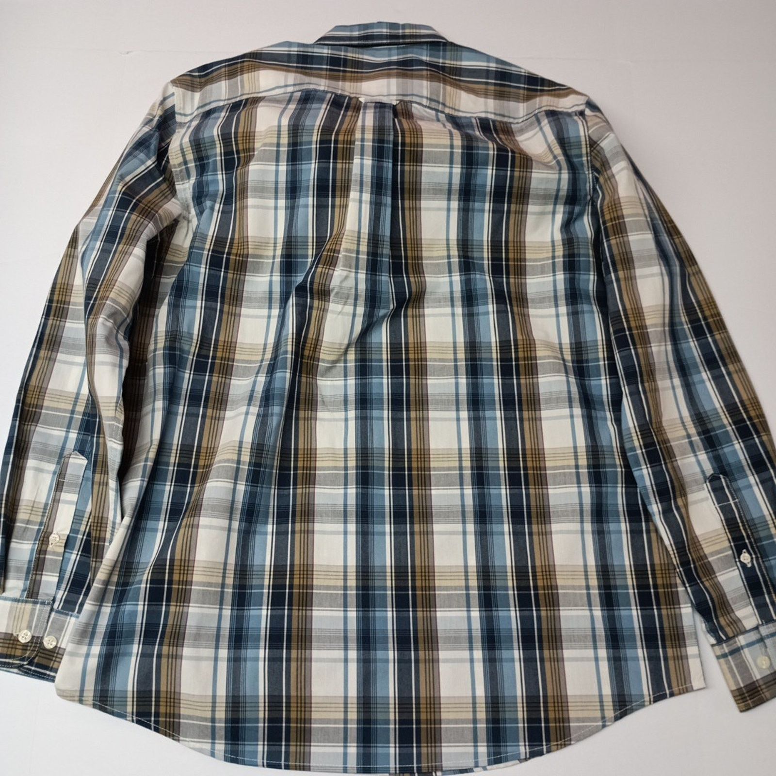 Chaps Chaps Woven Shirt Men's L Ivory Plaid Stretch Classic Fit Size US L / EU 52-54 / 3 - 9 Thumbnail