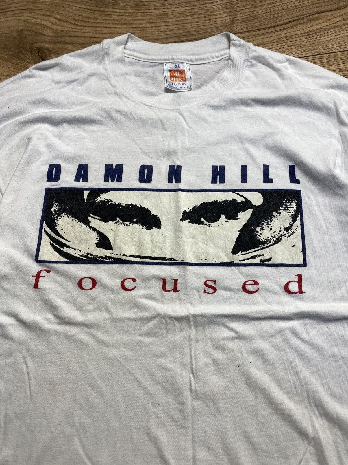 Hanes Vintage 90s Damon Hill "Focused" F1 Racing Tee XL Size US XL / EU 56 / 4 - 2 Thumbnail