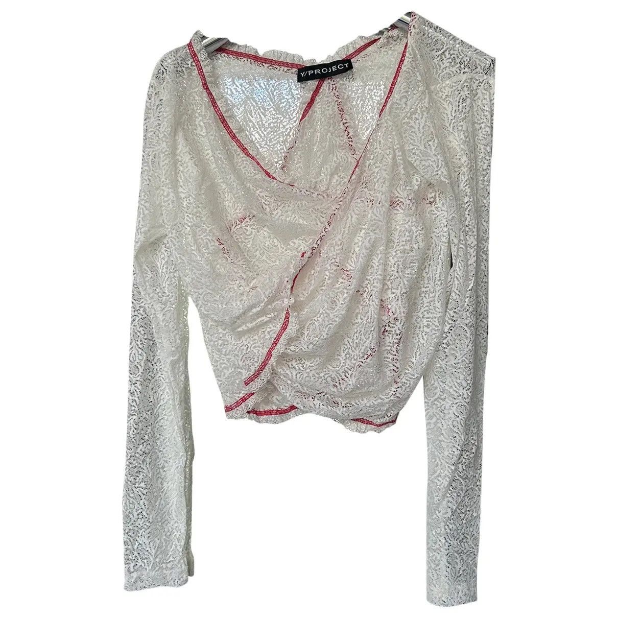 Y/Project Twisted Lace L/S Top, White Medium FR38 Size M / US 6-8 / IT 42-44 - 2 Thumbnail