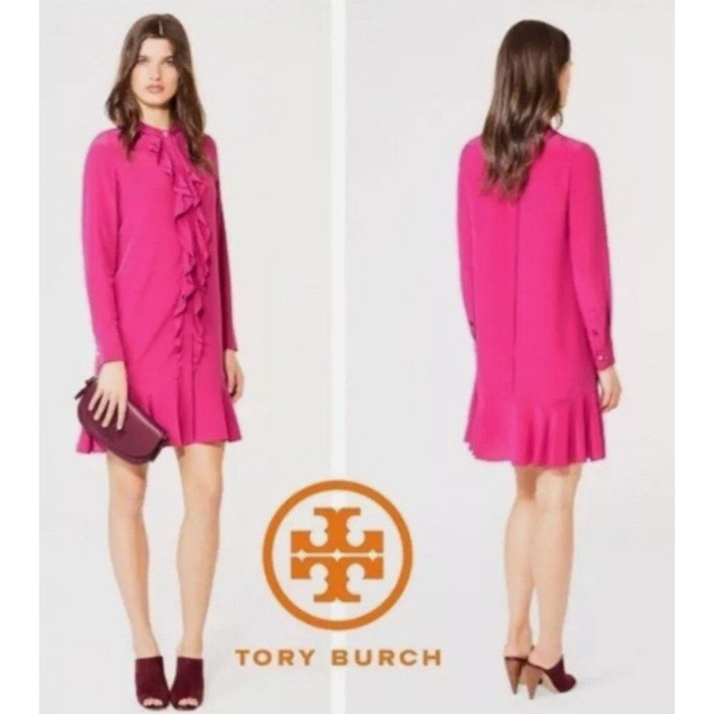 Tory Burch NWT Tory Burch Jane Fuschia Hibiscus Dress Size 4 Size S / US 4 / IT 40 - 1 Thumbnail