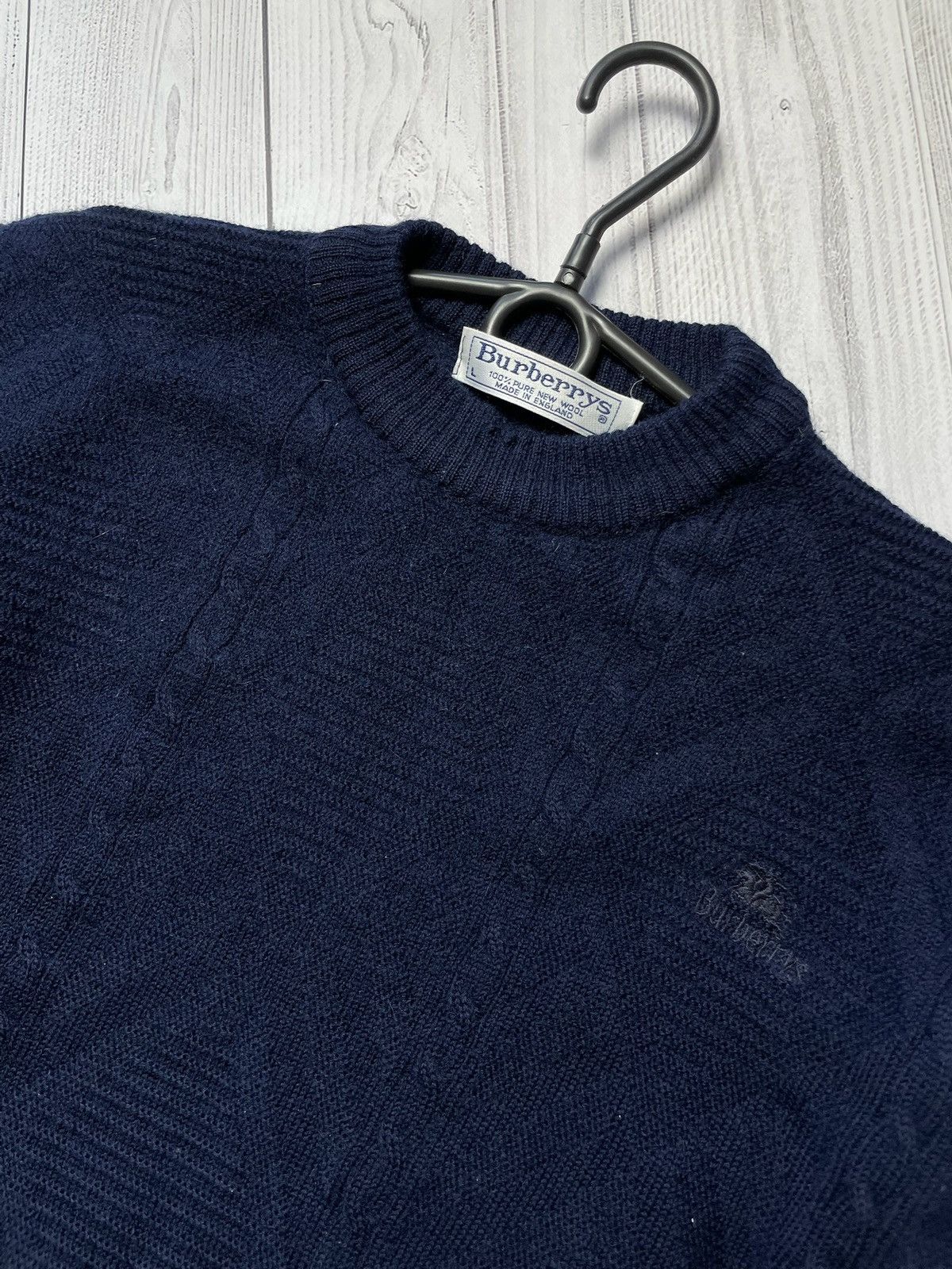 Burberry × Vintage Vintage Burberrys sweater size M-L navy rare logo Size US L / EU 52-54 / 3 - 2 Thumbnail