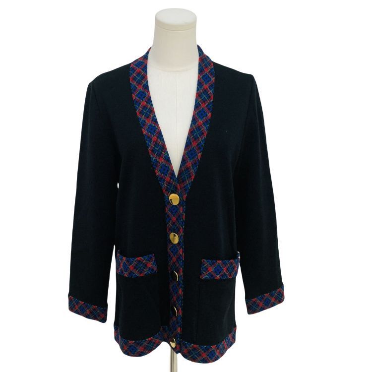 Saint Laurent Paris Saint Laurent Pattern Trim Wool Cardigan Size M Size M / US 6-8 / IT 42-44 - 1 Thumbnail