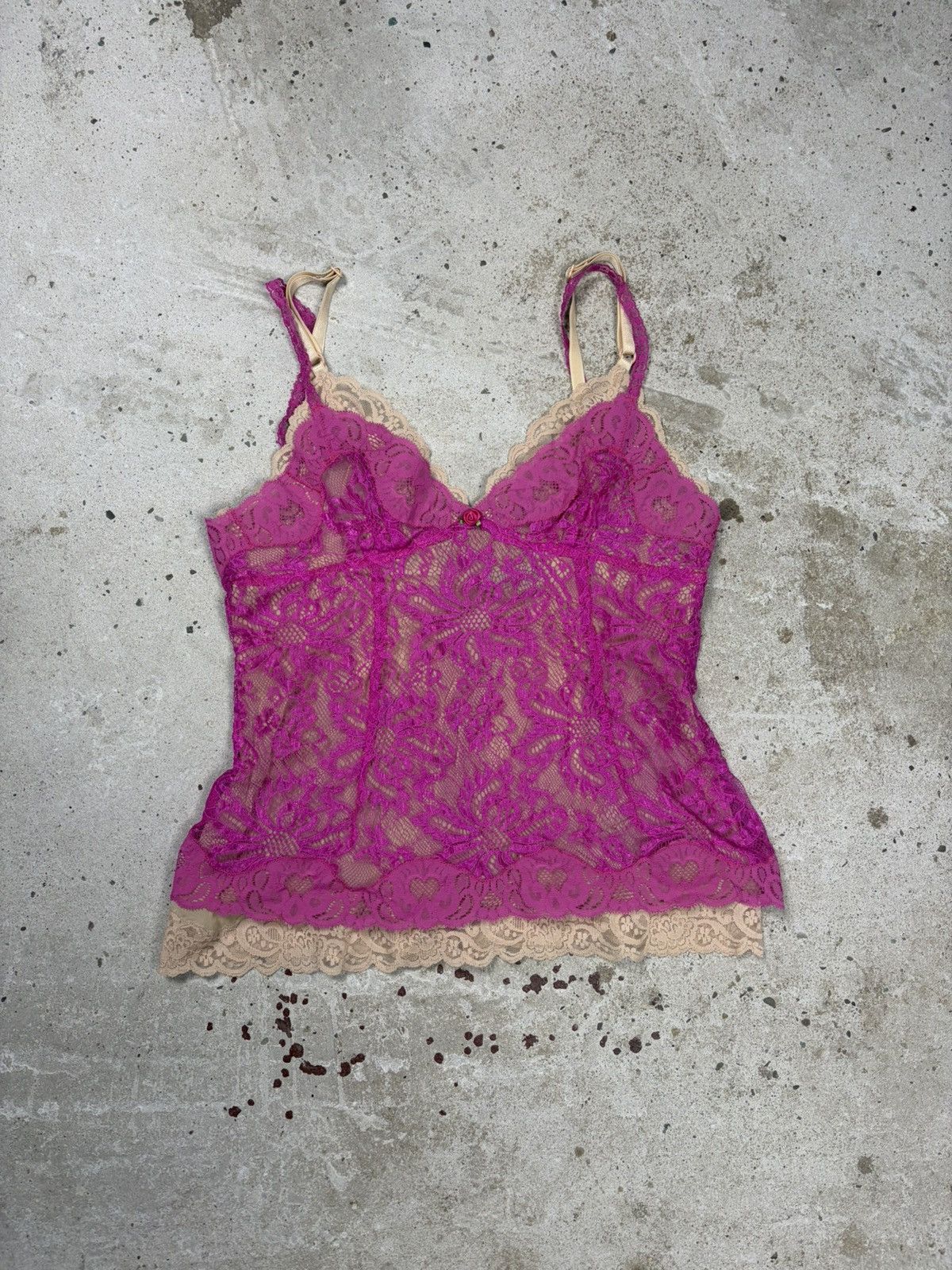 Dolce & Gabbana Vintage 2000s Dolce & Gabbana Pink & Beige Lace Corset Top Size M / US 6-8 / IT 42-44 - 1 Thumbnail