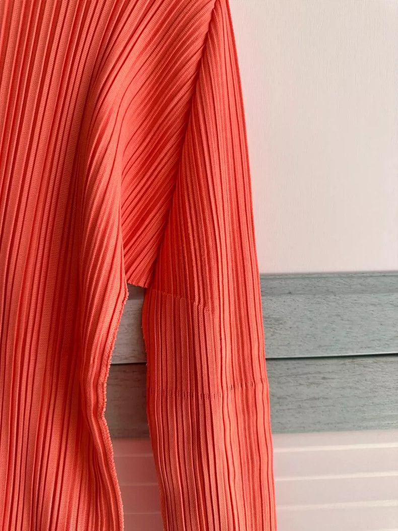 Issey Miyake Issey Miyake size:3 Orange pleated long-sleeved shirt Size XS / US 0-2 / IT 36-38 - 4 Thumbnail