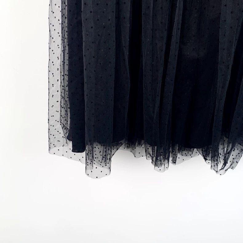 Dior Dior Black polka dot full-printed mulberry silk mesh skirt Size 24" / US 00 / IT 34 - 4 Thumbnail