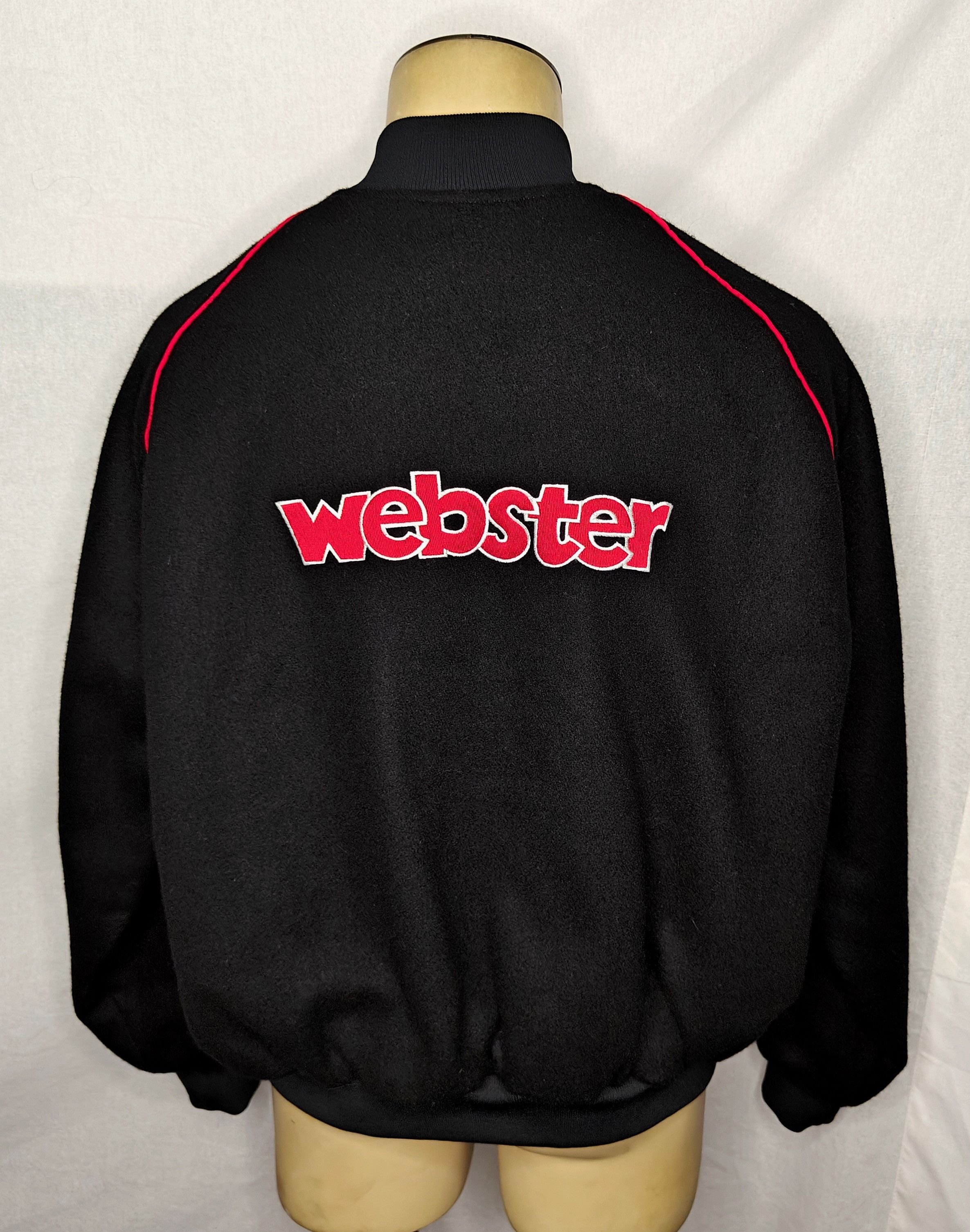 Vintage Vtg 80s Webster Tv Show USA wool & satin bomber jacket Size US XL / EU 56 / 4 - 1 Thumbnail