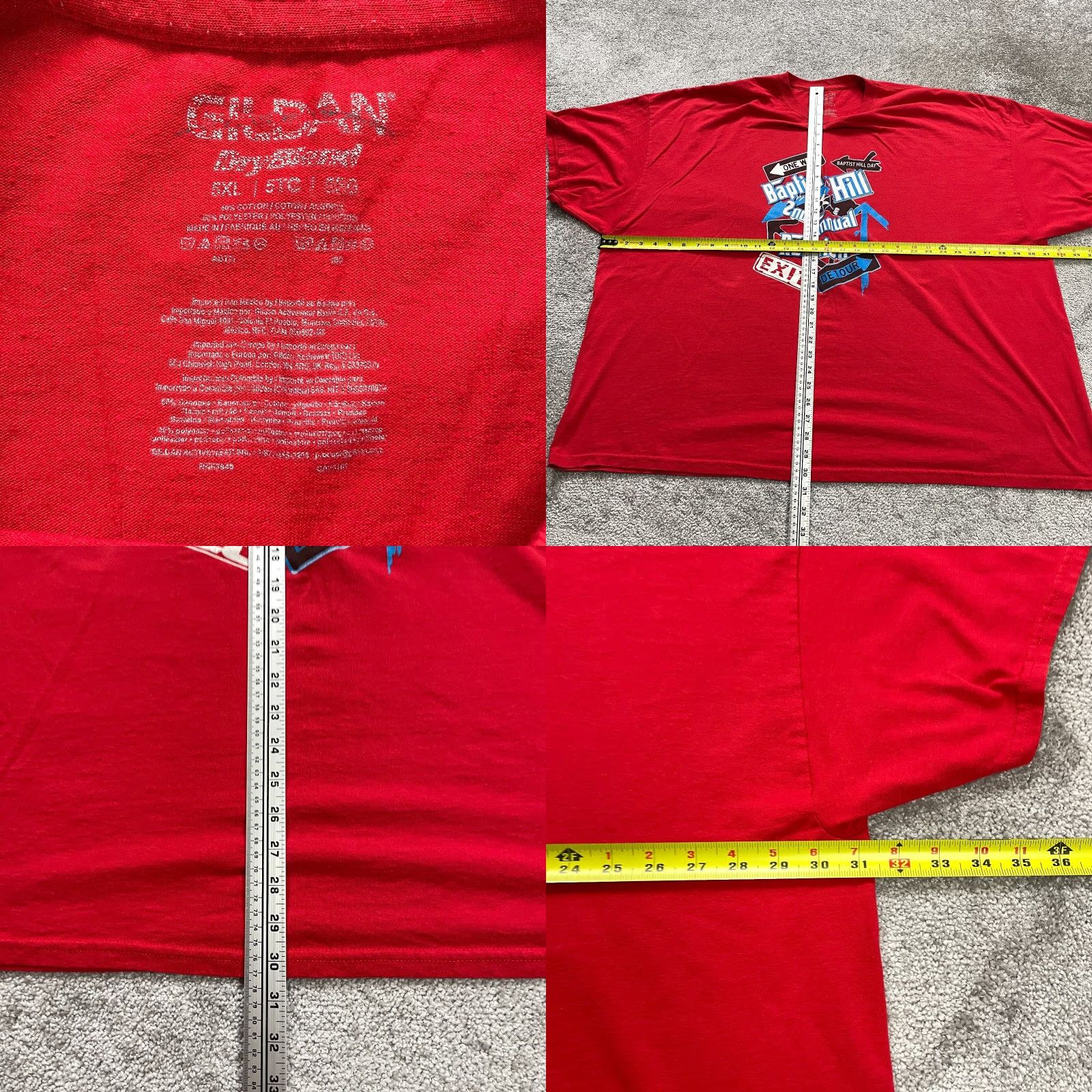 Gildan Gildan DryBlend Graphic T-Shirt Mens 5XL Red Cotton Baptist Hill Reunion Tee Shirt Size US XXL / EU 58 / 5 - 8 Thumbnail